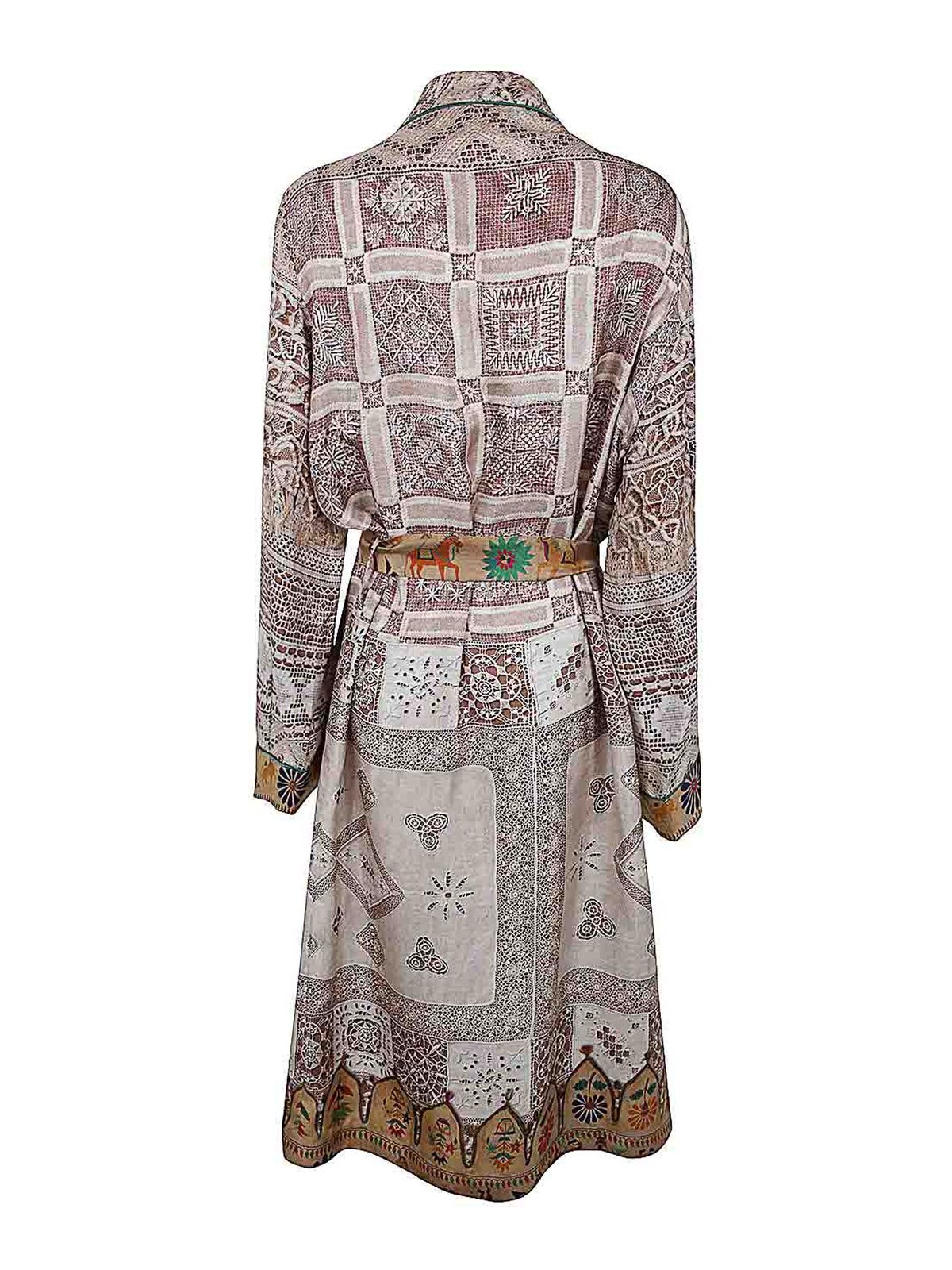 Shop Pierre-louis Mascia Printed Long Kimono In Multicolour