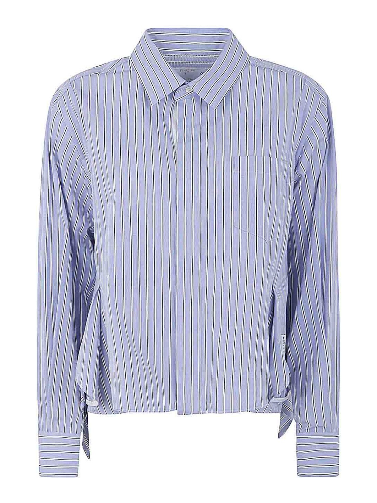 Shop Sacai Thomas Mason Cotton Poplin Shirt In Blue