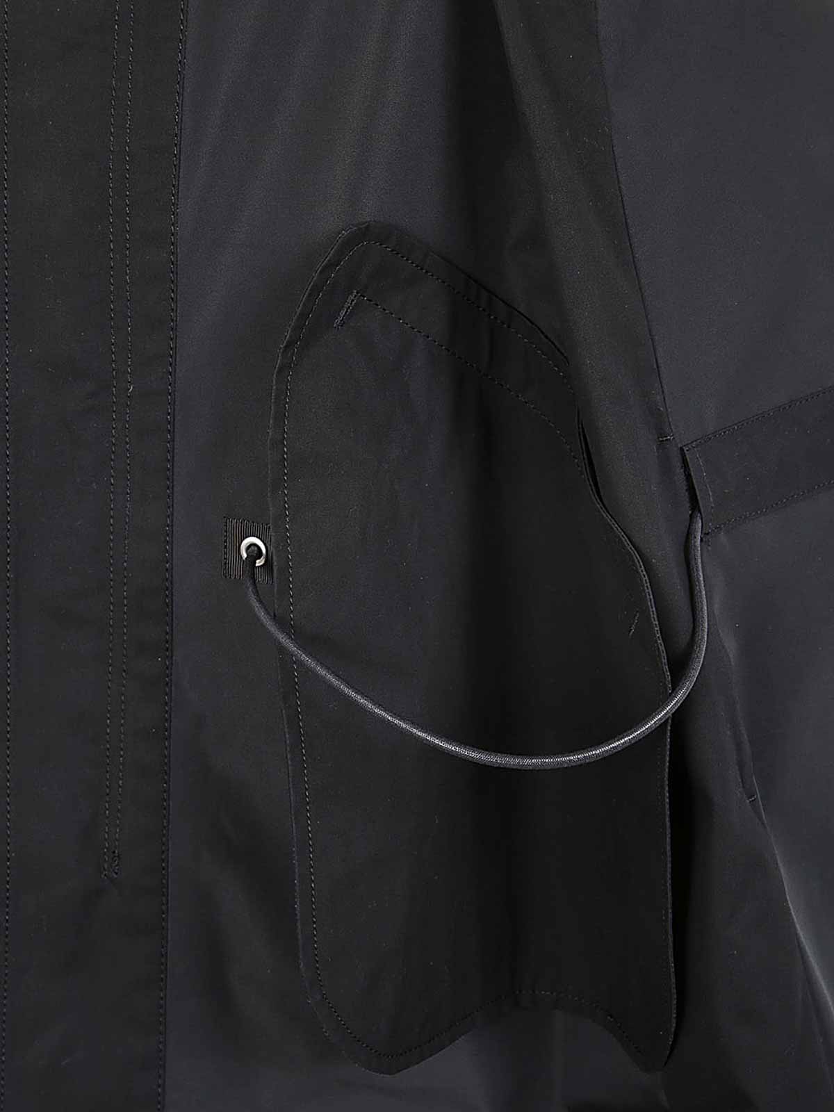 Shop Sacai Taffeta Hooded Vest In Black