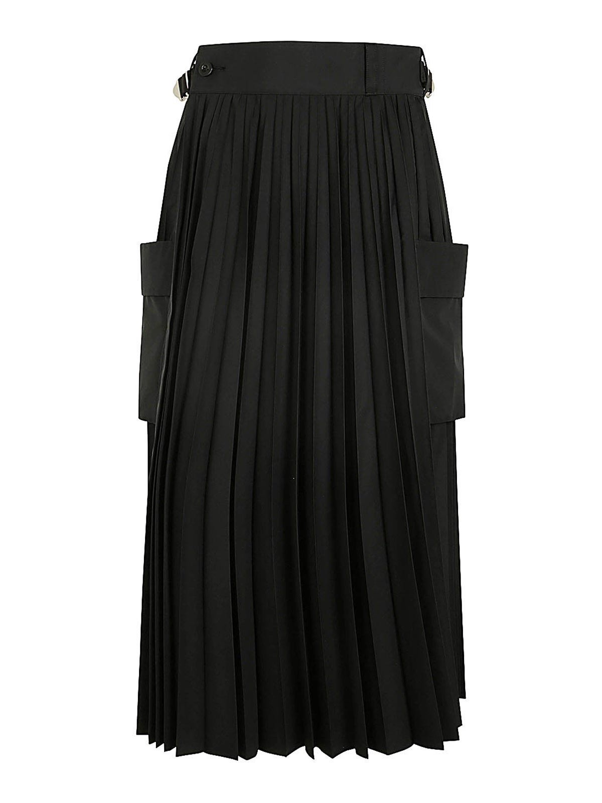 Shop Sacai Thomas Mason Cotton Poplin Skirt In Black