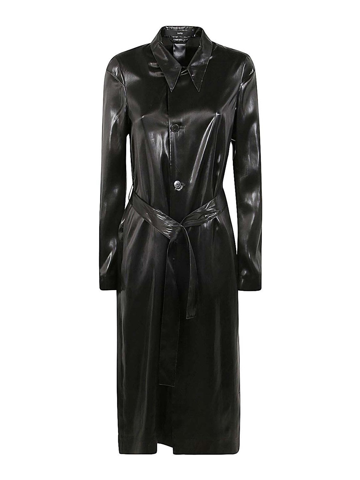 Shop Sapio Belted Trench In Black