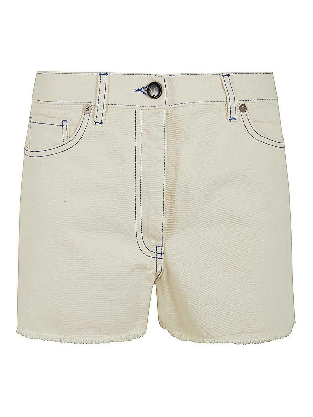 Shop Semicouture Lorenza Shorts In White