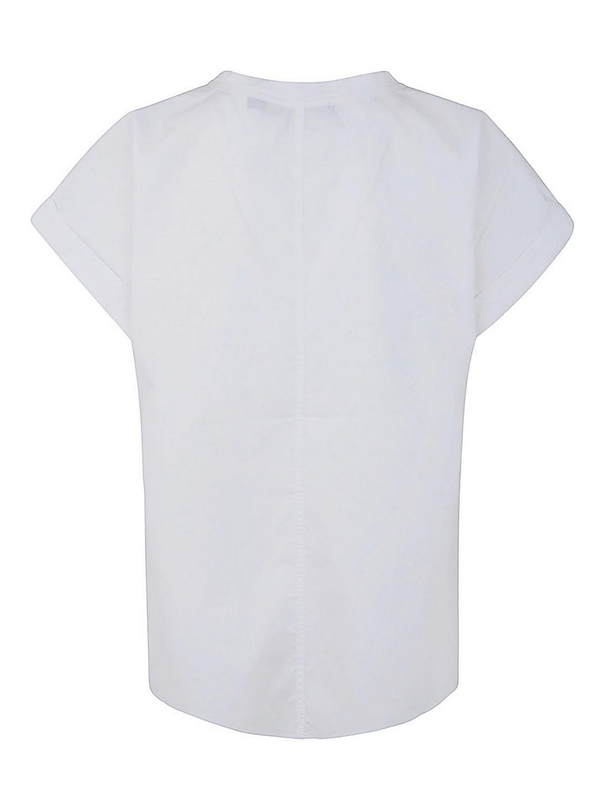 Shop Sofie D'hoore Top With Short Reversed Sleeves In White