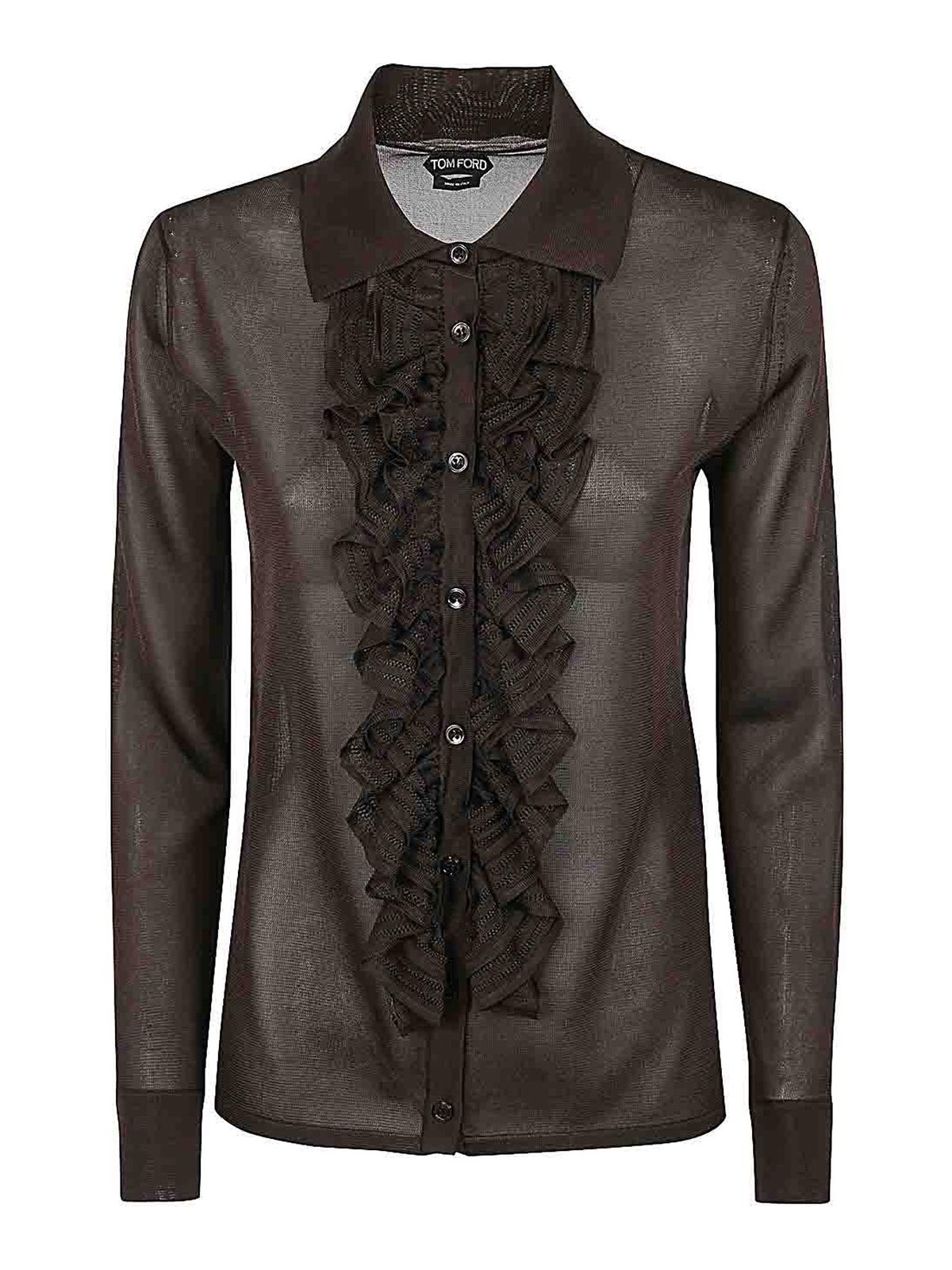 Shop Tom Ford Knitted Shirt In Brown