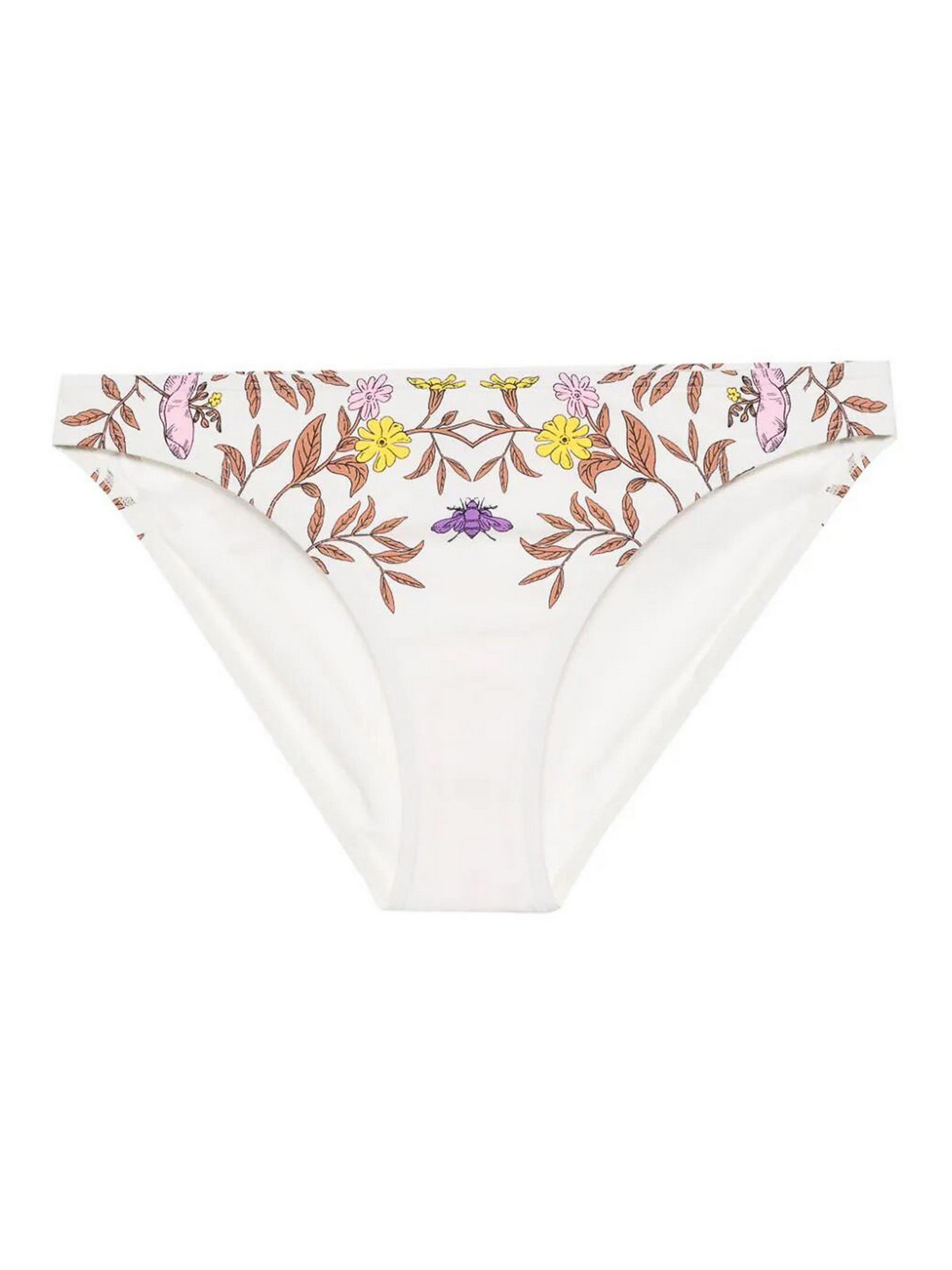 Shop Tory Burch Printed Bikini Bottom In White