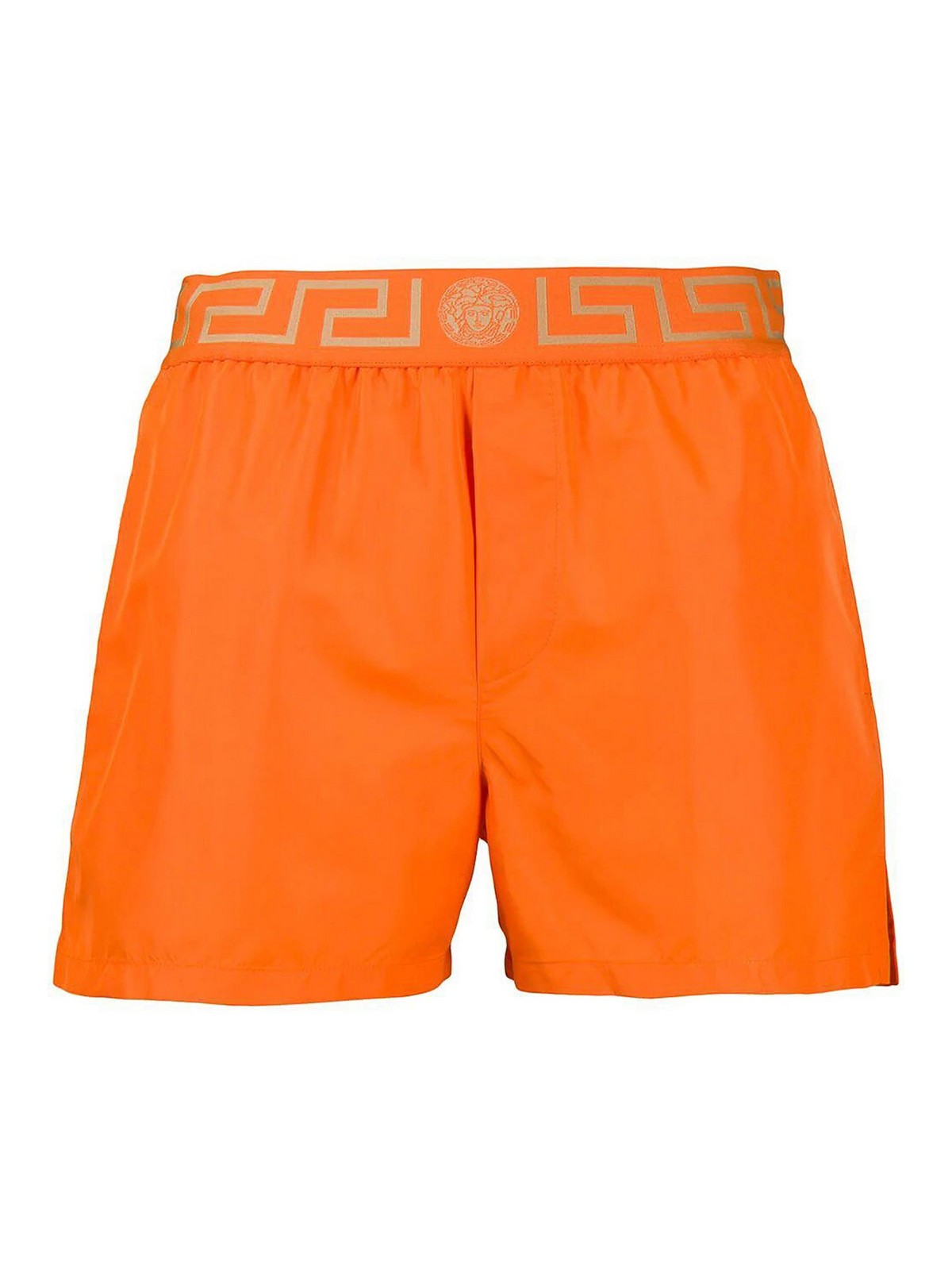 Shop Versace Swim Shorts In Orange
