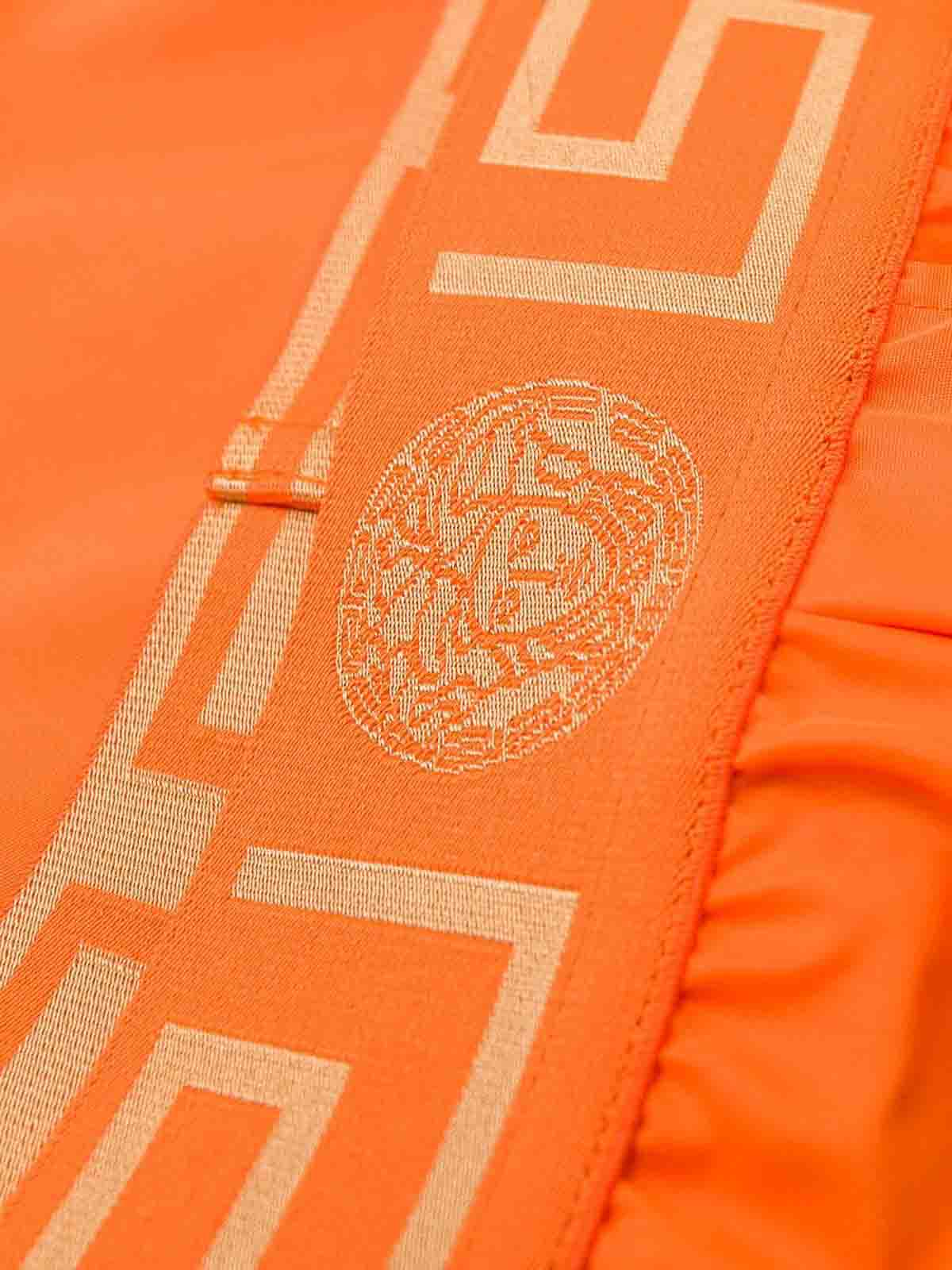 Shop Versace Swim Shorts In Orange