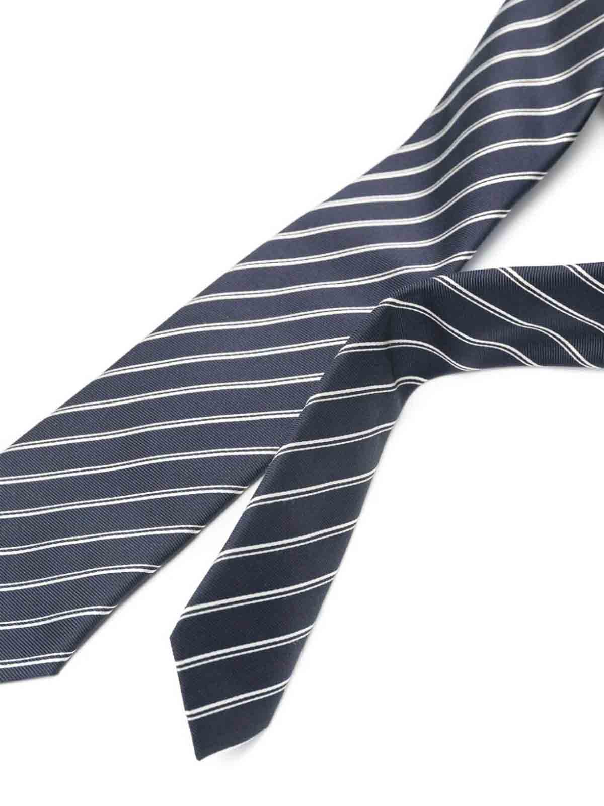 Shop Emporio Armani Woven Jacquard Tie In Blue