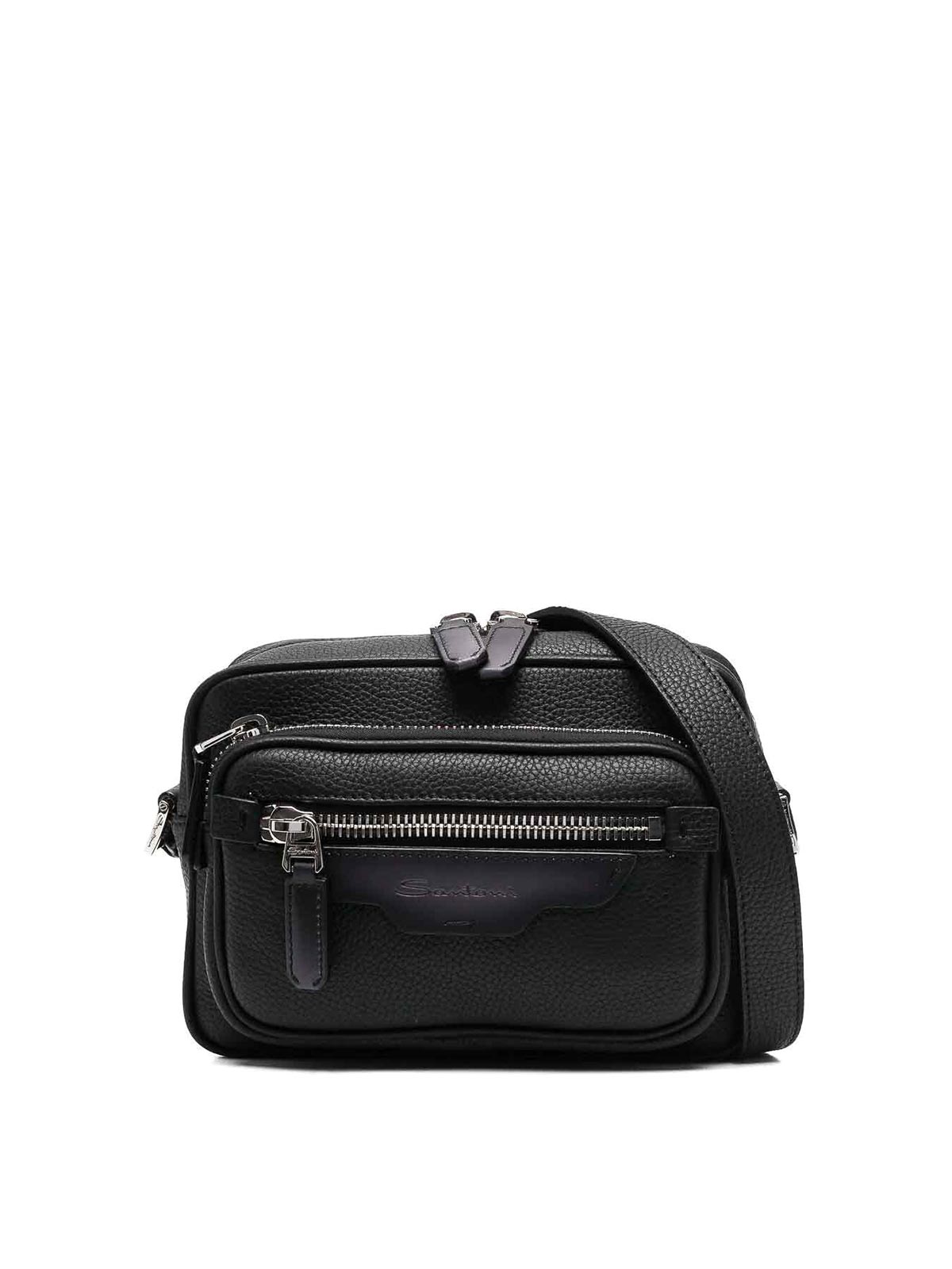 Shop Santoni Entry Level Crossbody Bag In Black