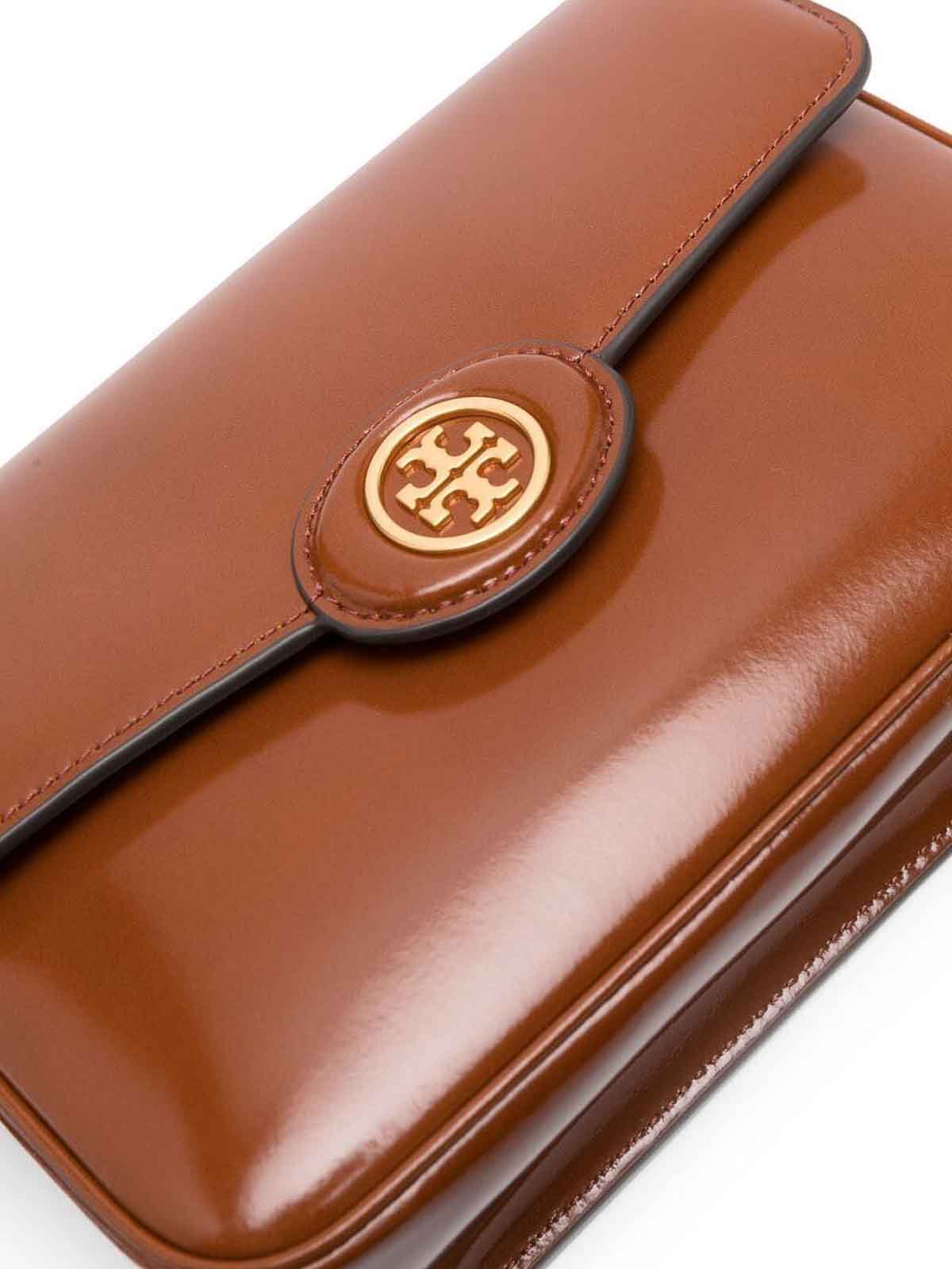 Shop Tory Burch Robinson Convertible Shoulder Bag In Brown