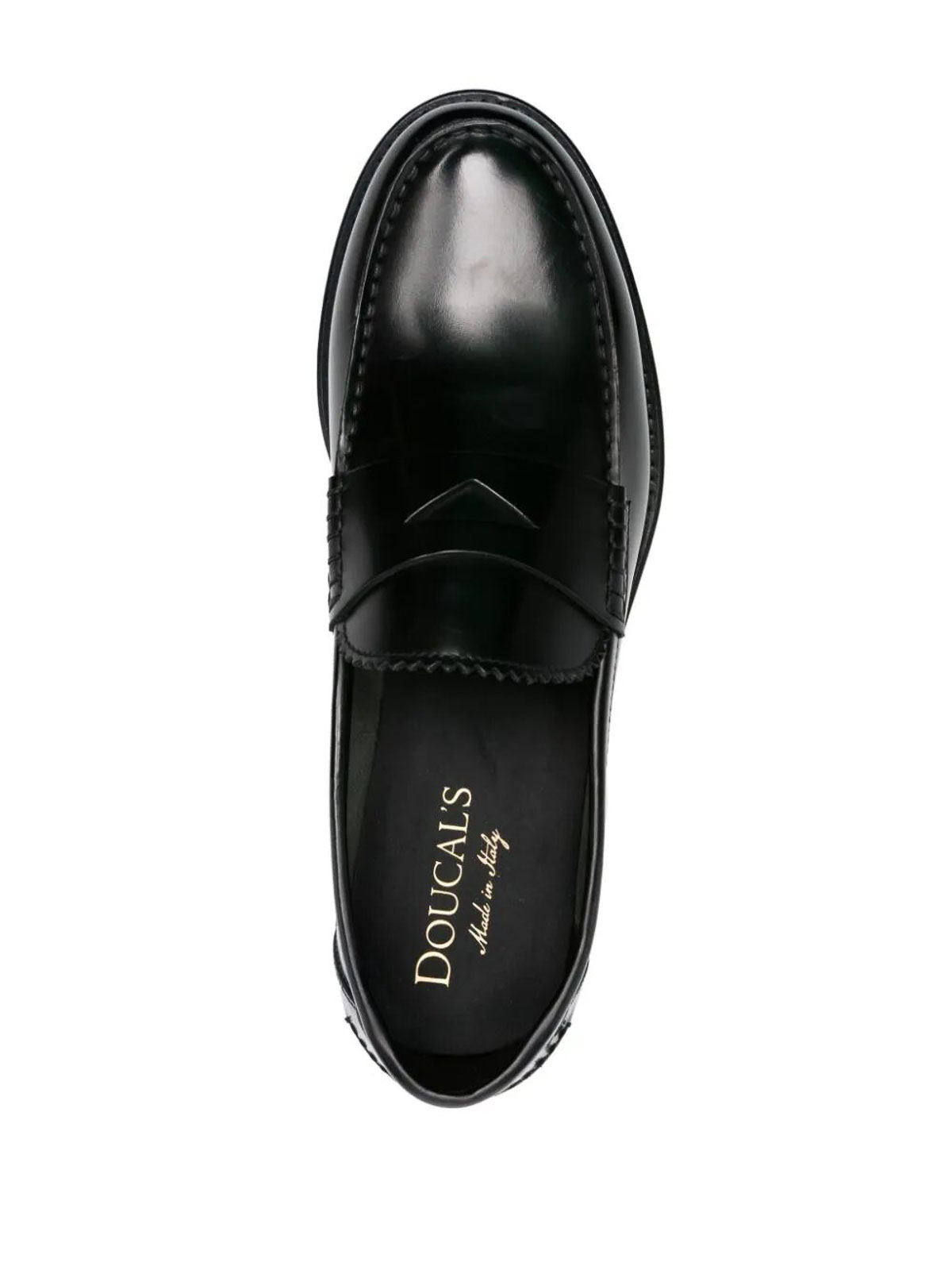 Shop Doucal's Penny Loafer In Black