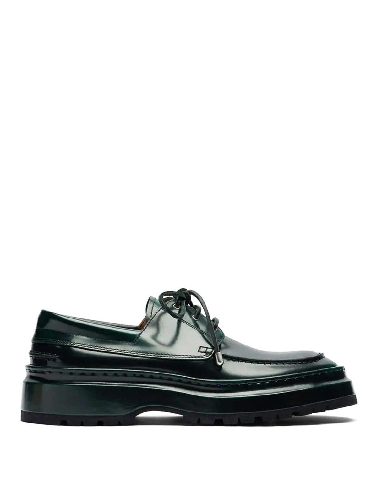 Jacquemus Les Bateau Pavane Loafers In Green