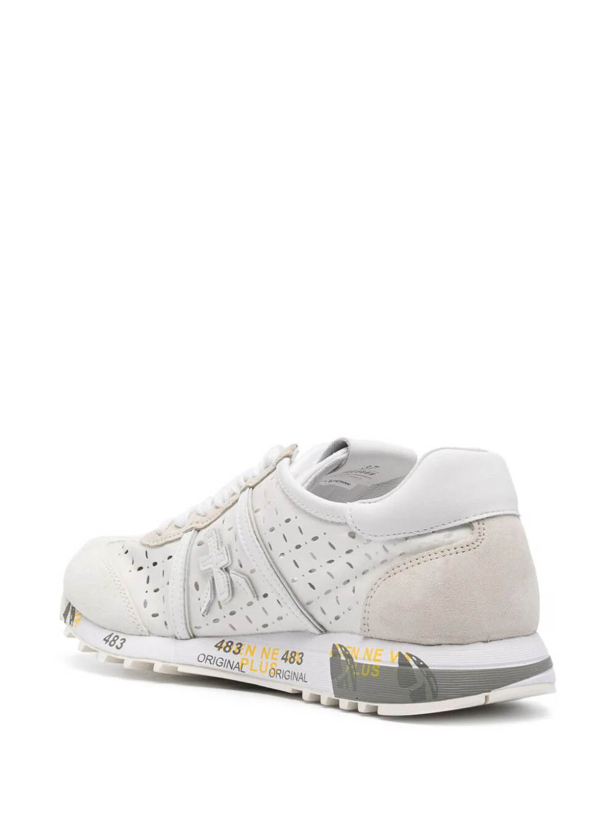 Shop Premiata Lucyd Bi Material Sneakers In White