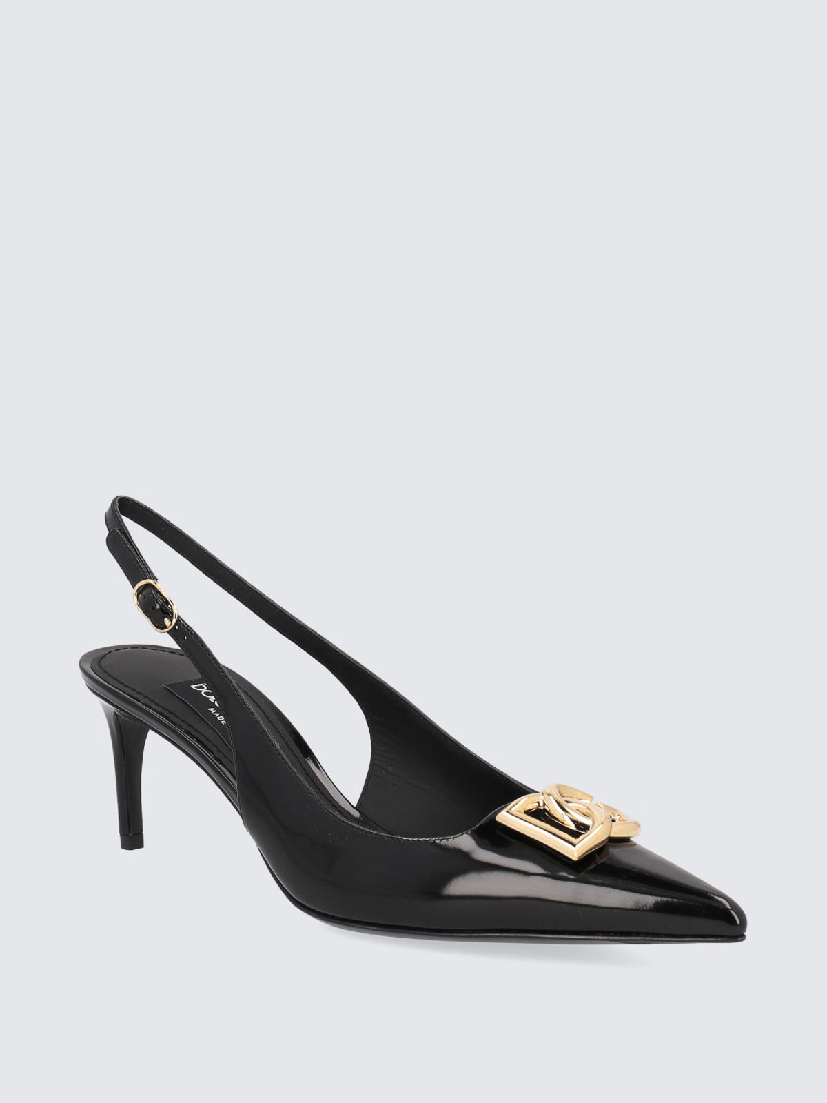 Shop Dolce & Gabbana Calfskin Slingback In Black