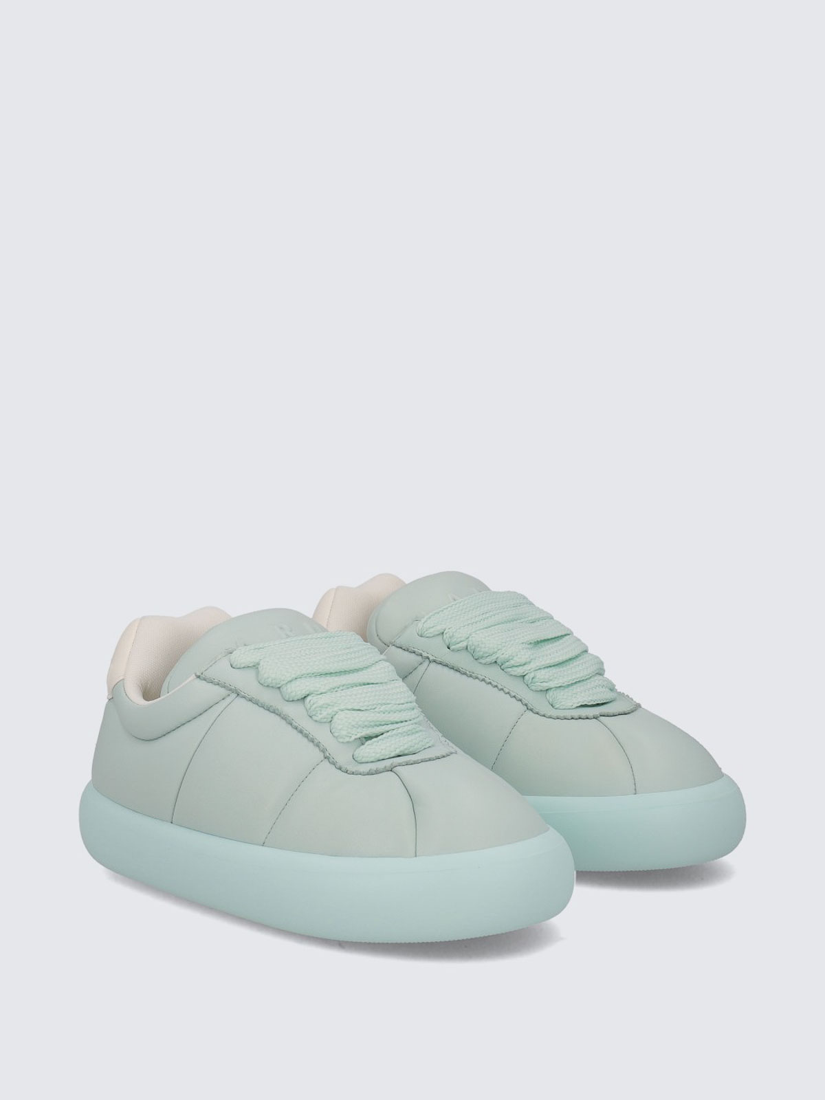 Shop Marni Sneakers In Leather In Silver