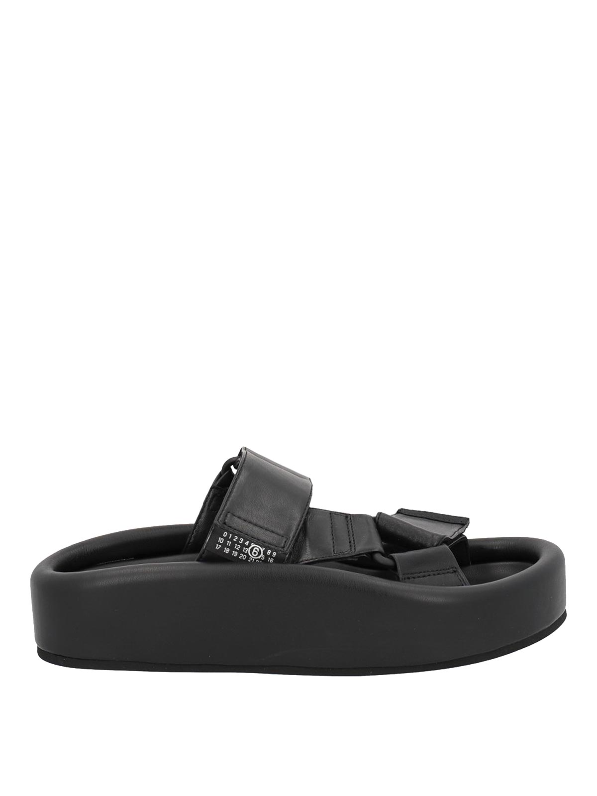 Shop Mm6 Maison Margiela Platform Sandals In Black