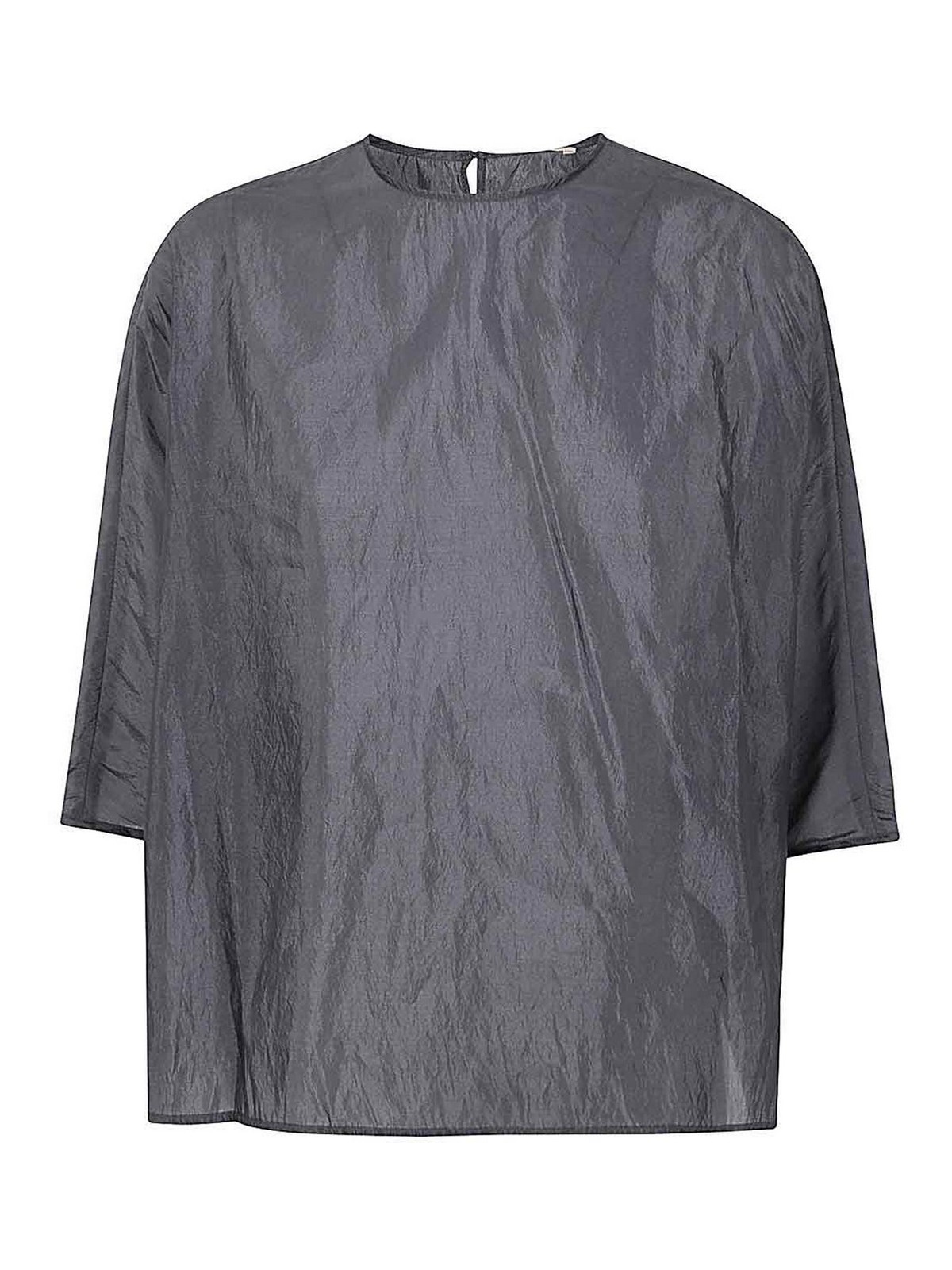 Shop Apuntob Crew Neck Oversize Shirt In Grey
