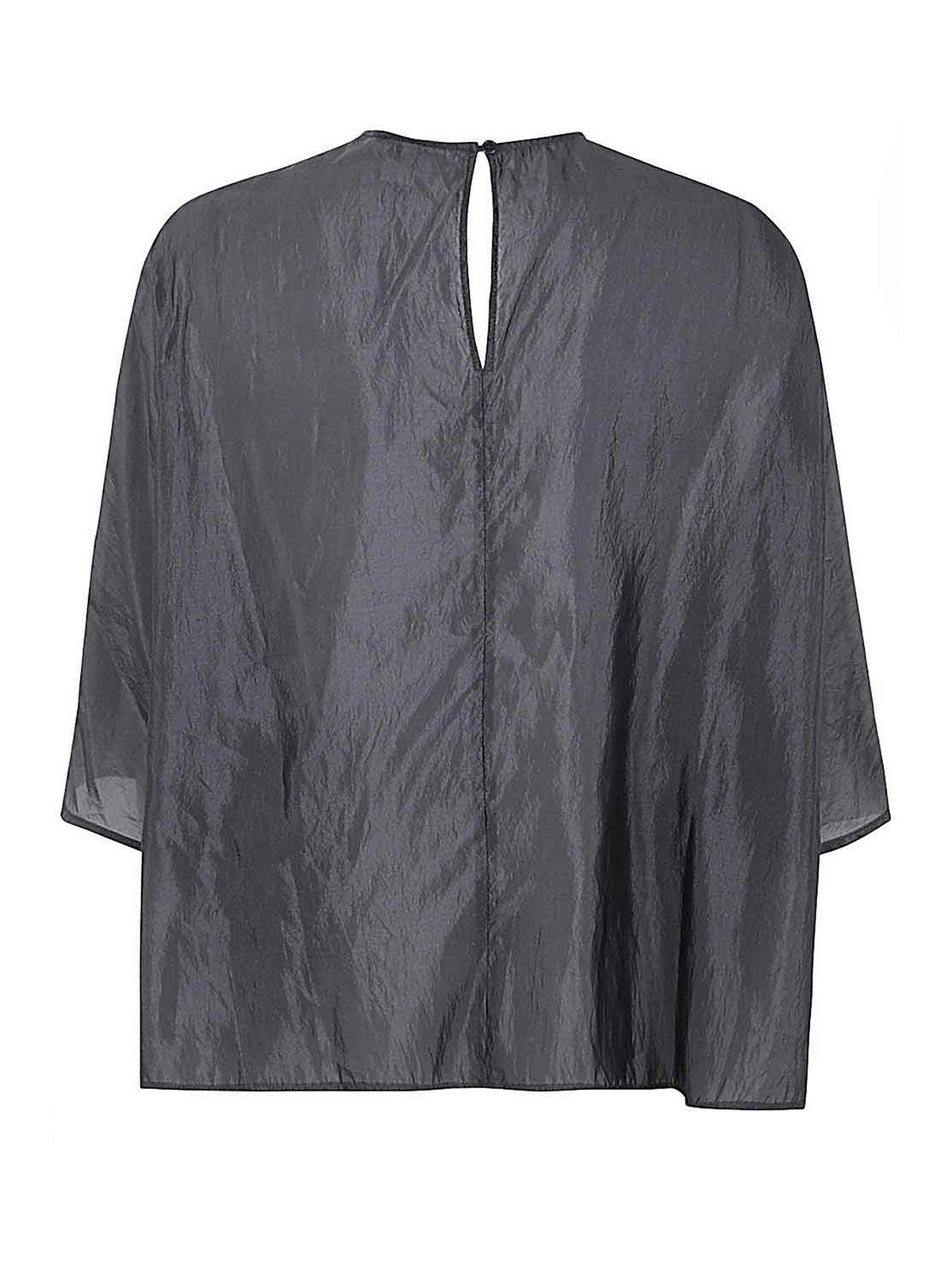 Shop Apuntob Crew Neck Oversize Shirt In Grey