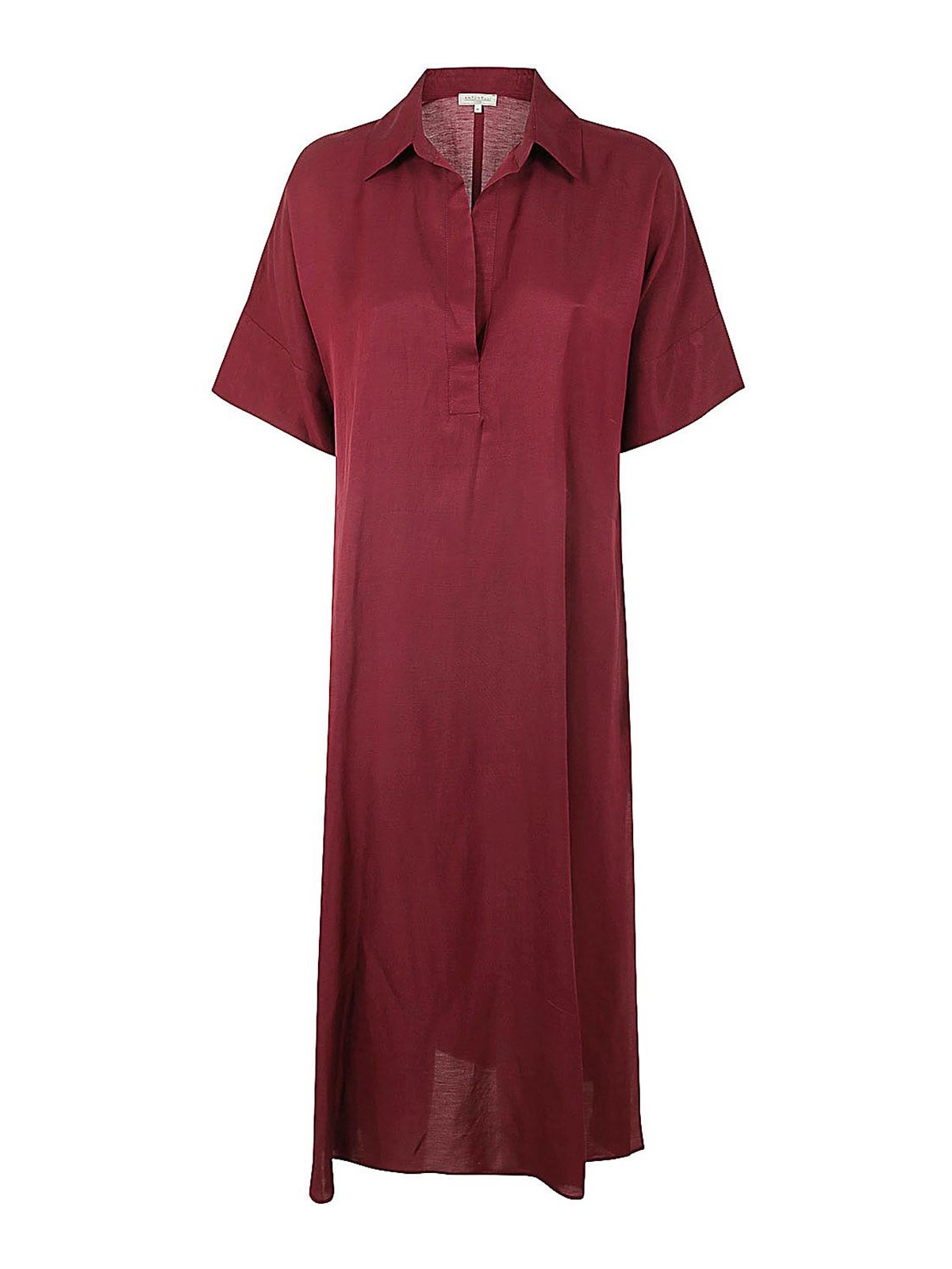 Shop Antonelli Firenze Nemo Short Sleeves Long Dress In Red