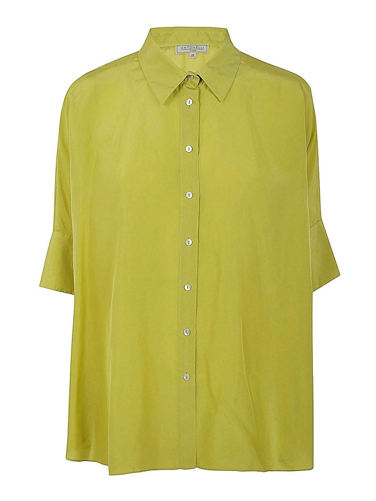 Antonelli Firenze Bassano Short Sleeves Oversized Shirt In Green