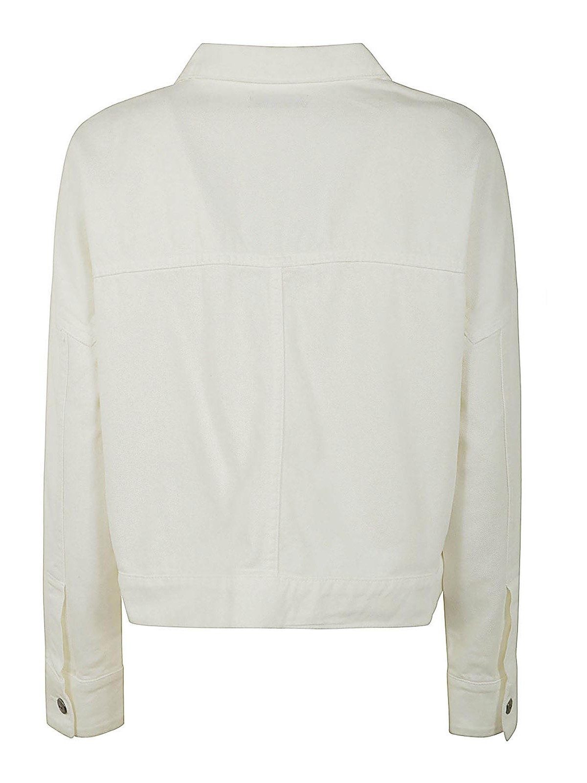 Shop Antonelli Firenze Gordon Denim Bomber Jacket In White