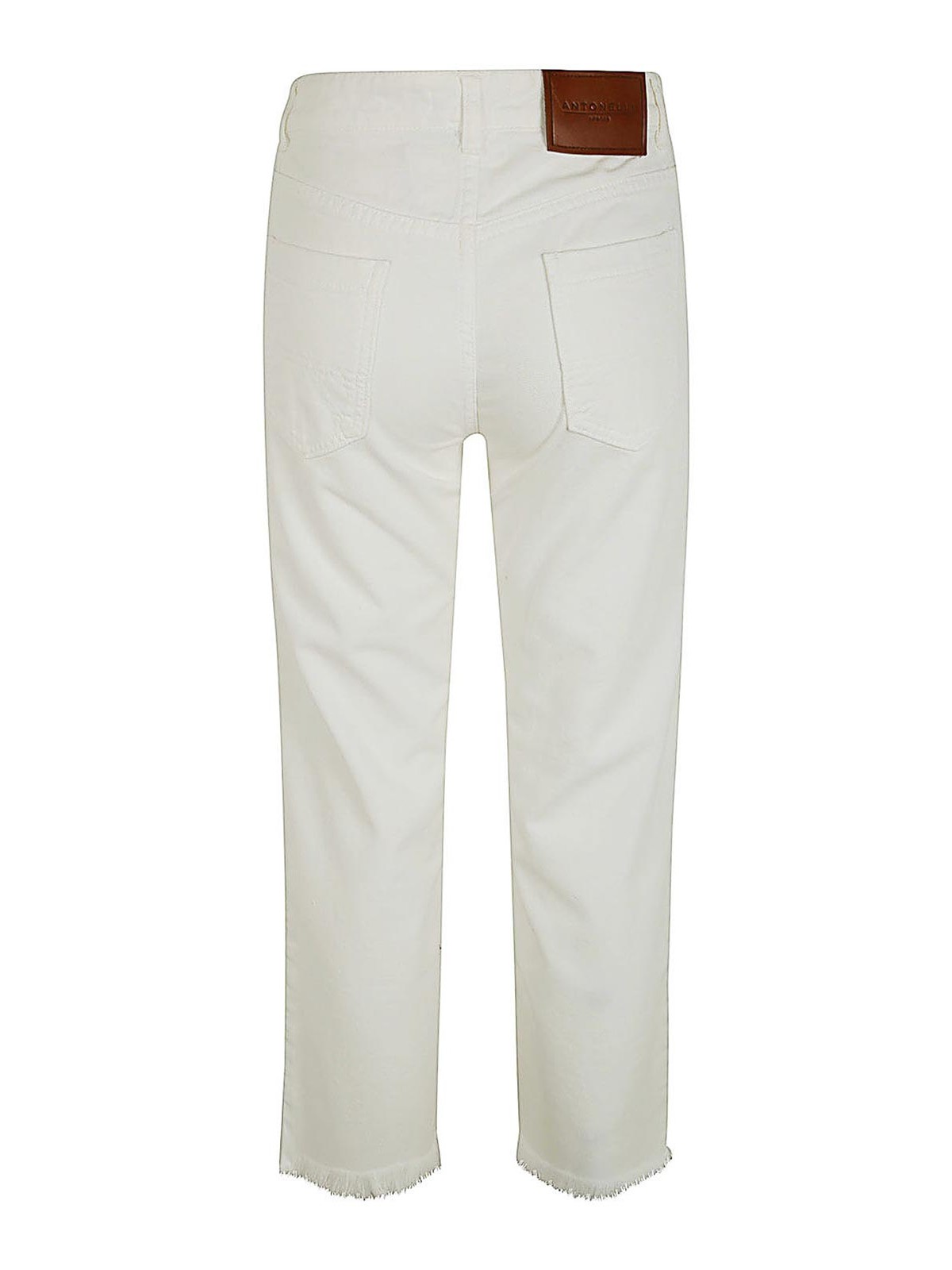 Shop Antonelli Firenze Salvatore Jeans With Fringes In White