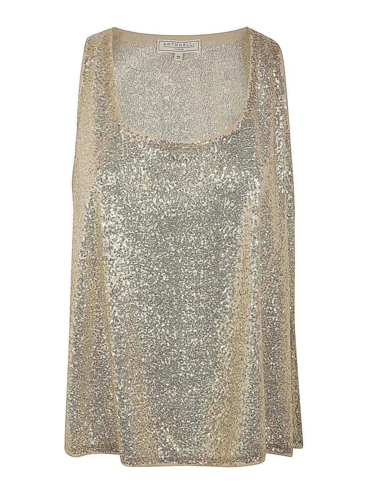 Antonelli Firenze Cecil Top With Paillettes In Silver
