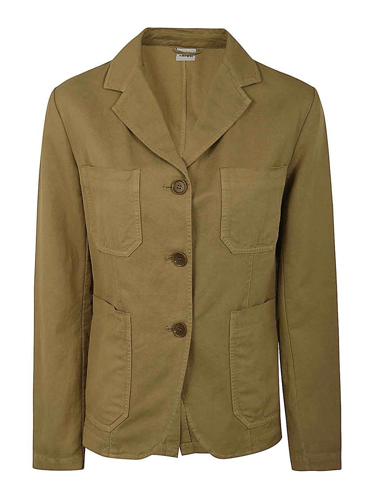 Shop Aspesi Linen Jacket In Brown