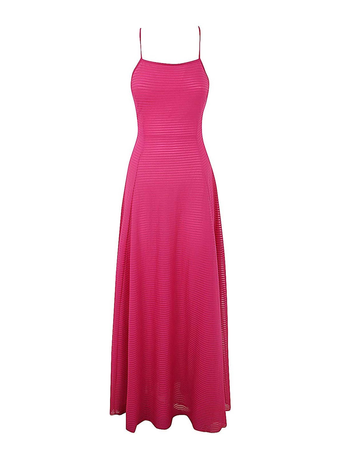 Emporio Armani Striped Long Dress In Pink