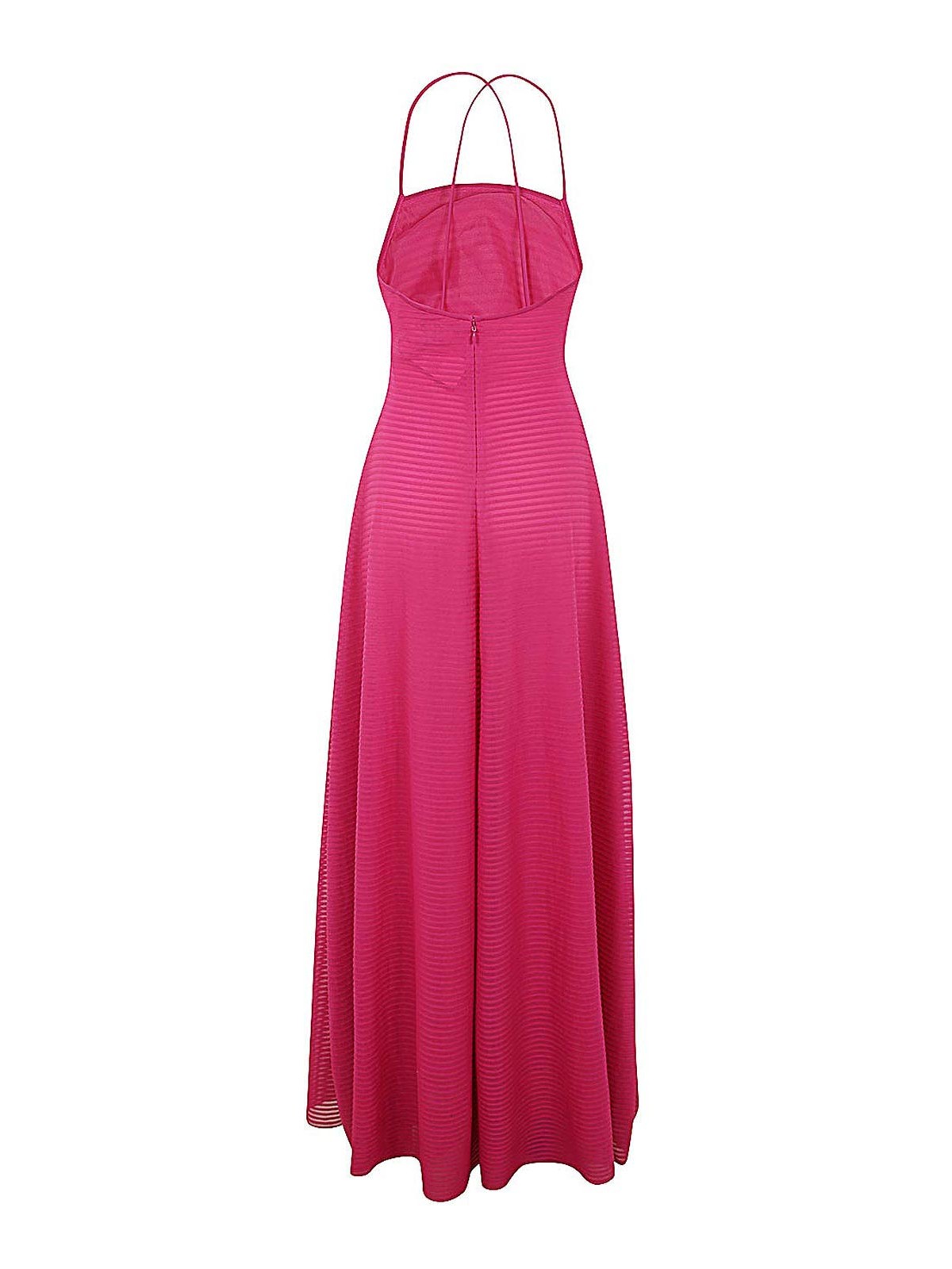 Shop Emporio Armani Striped Long Dress In Pink