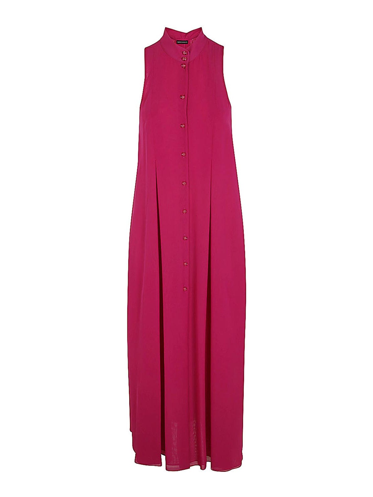 Emporio Armani Sleeveless Guru Neck Long Dress In Pink