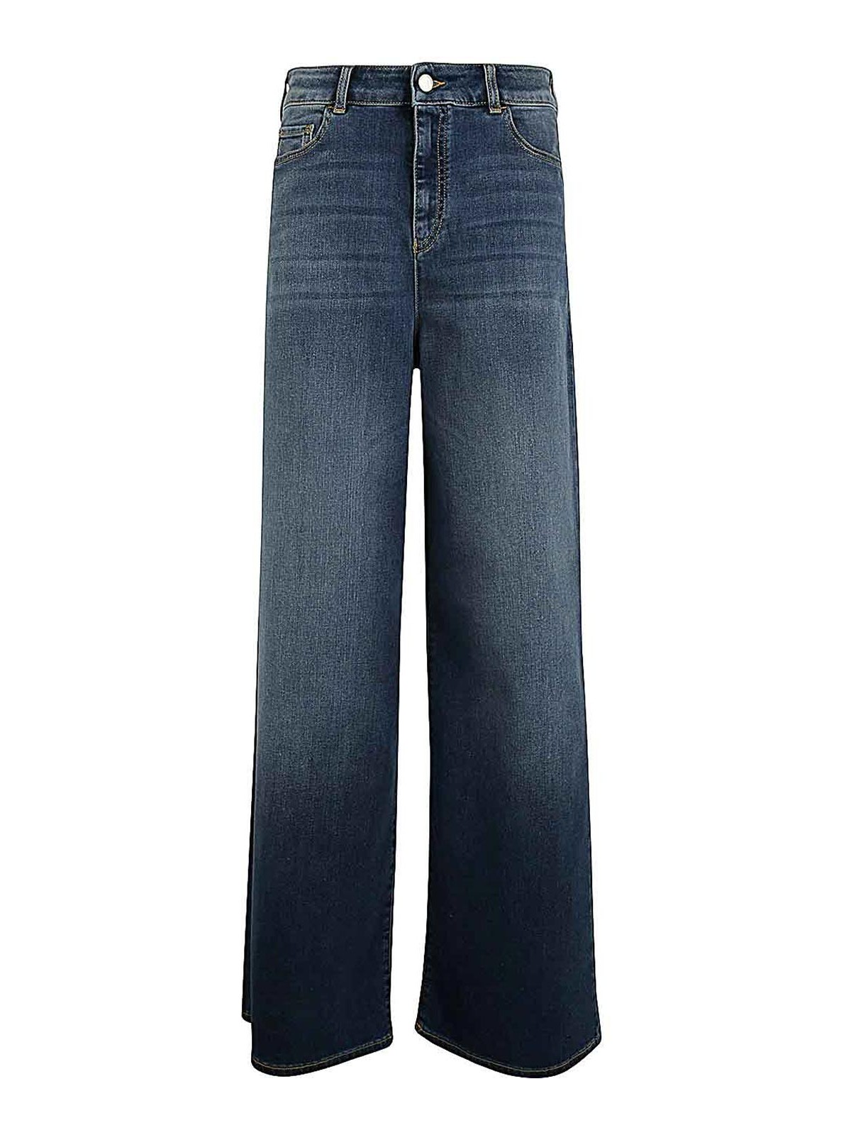 Emporio Armani Wide Leg Jeans In Blue