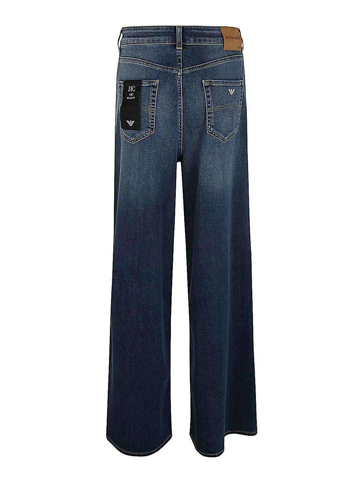 Shop Emporio Armani Wide Leg Jeans In Blue
