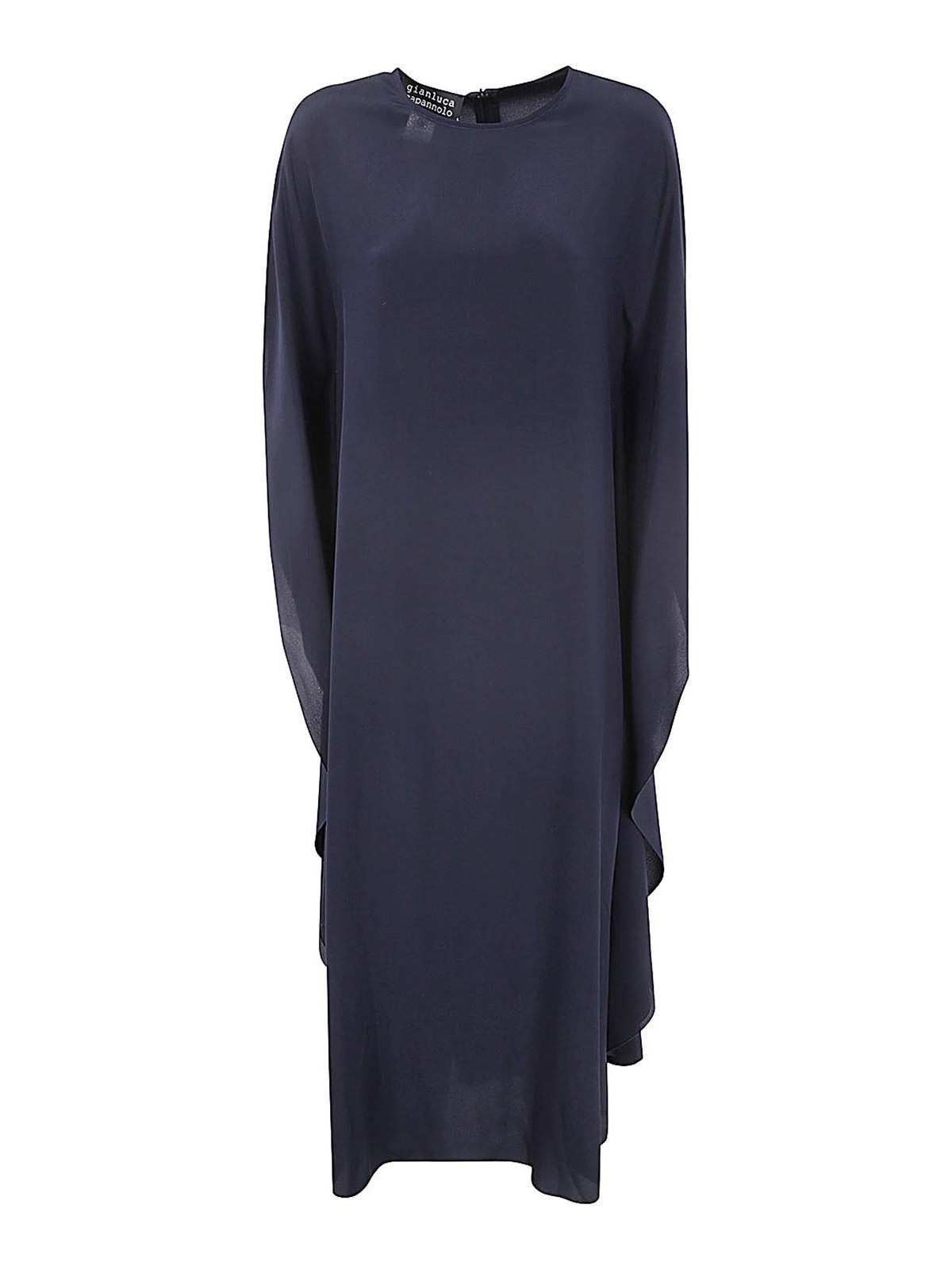 Shop Gianluca Capannolo Iris Long Sleeves Dress In Blue
