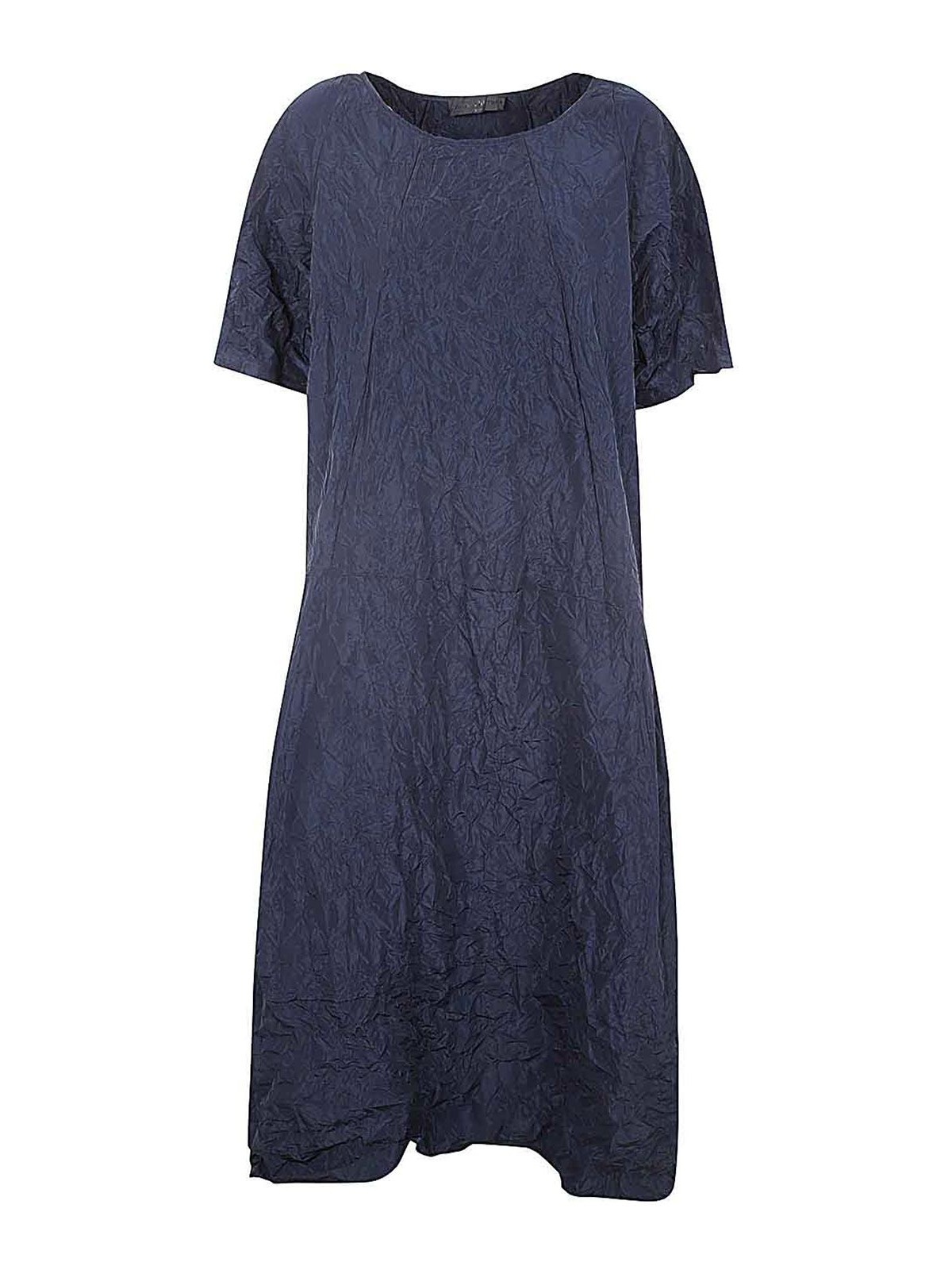 Shop Maria Calderara Oversized Long Dress In Blue