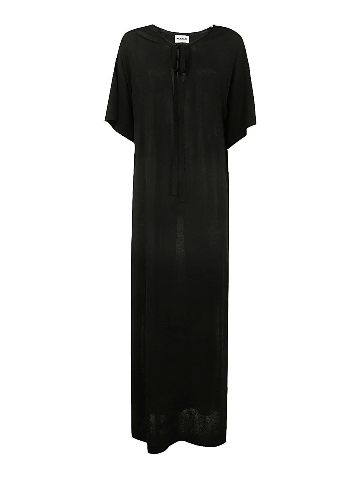 Shop P.a.r.o.s.h Short Sleeve Dress In Black