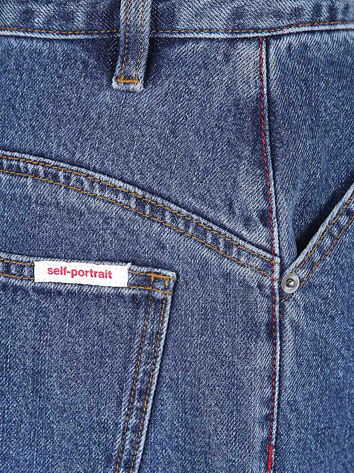 Shop Self-portrait Jeans Boot-cut - Azul In Blue
