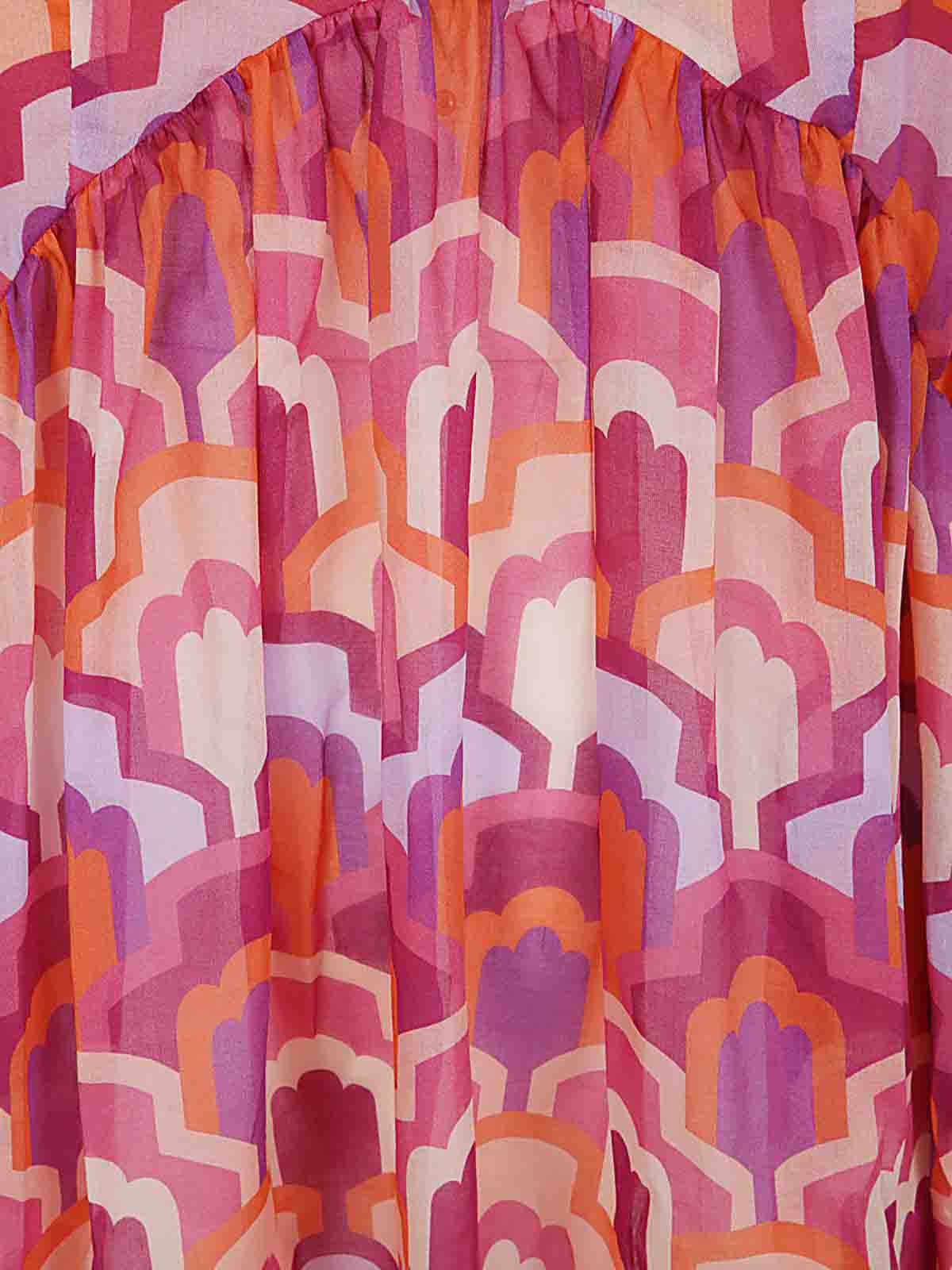 Shop Seventy Sleeveless Printed Dress In Pink