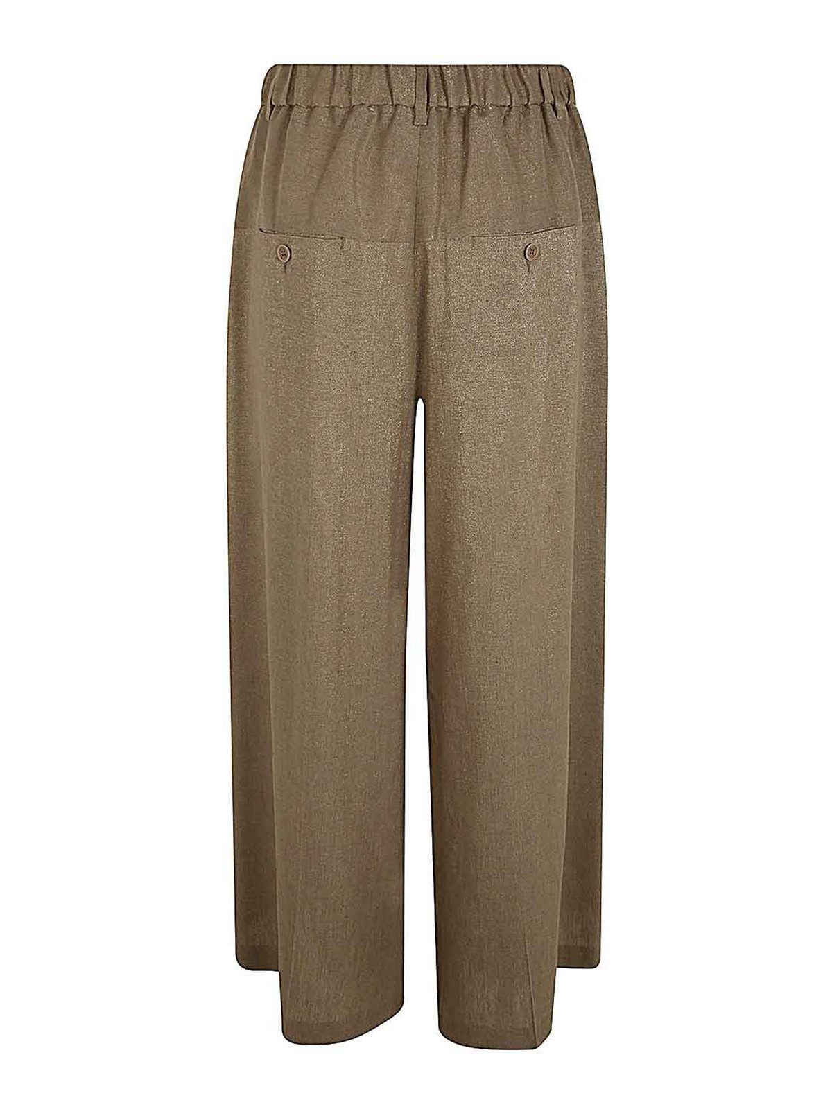 Shop Seventy Lurex Wide Leg Pants In Brown