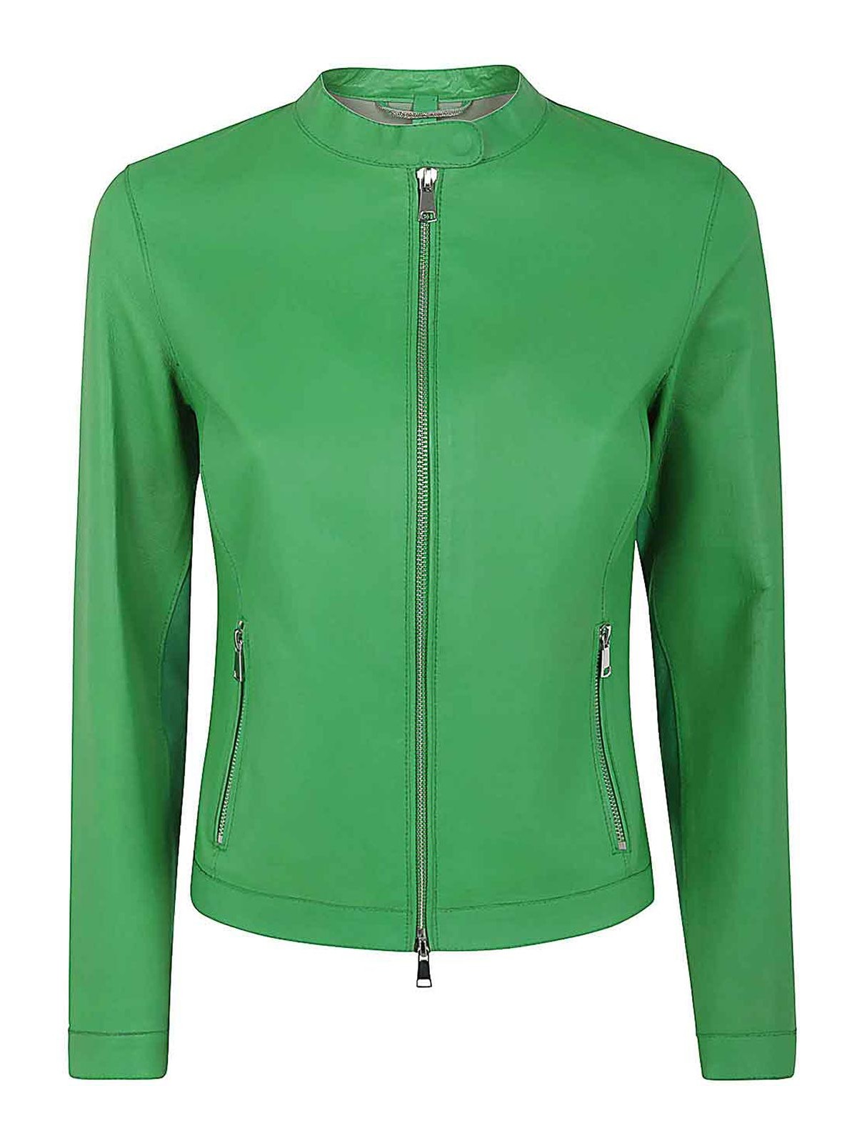 Shop The Jackie Leathers Tarifa Leather Jacket In Green