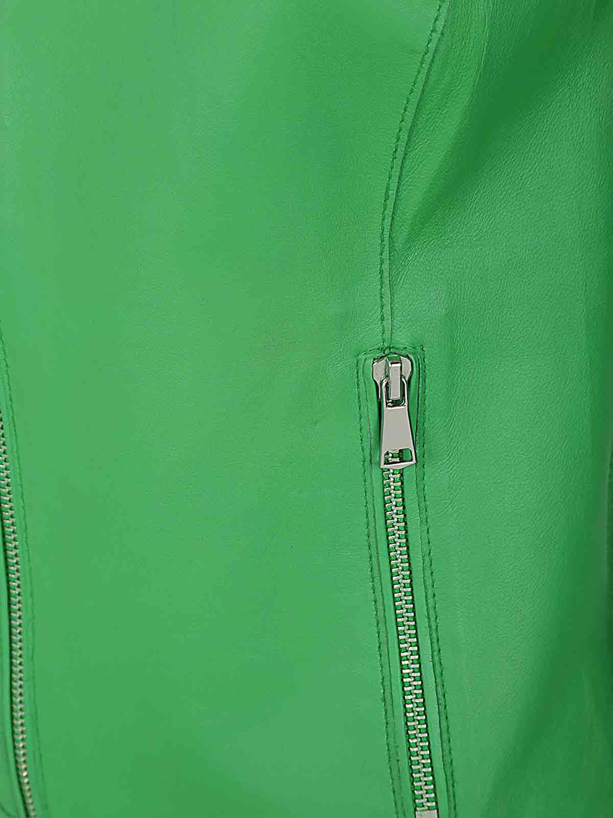 Shop The Jackie Leathers Tarifa Leather Jacket In Green