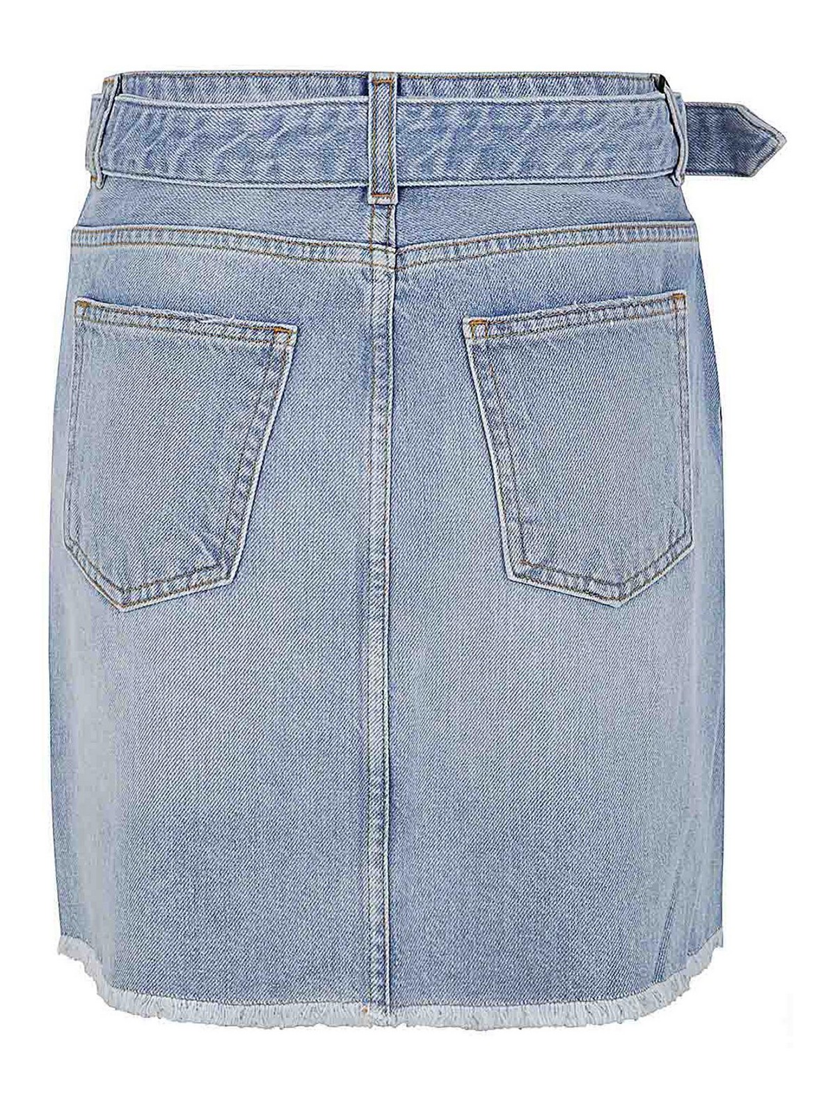 Shop Twinset Denim Mini Skirt In Blue
