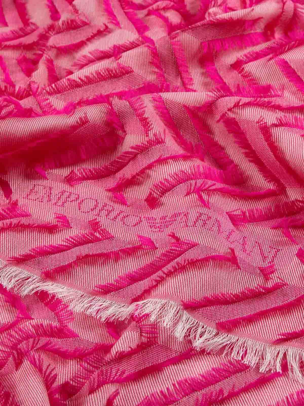 Shop Emporio Armani Lady Woven Fil Coupe Stole In Pink