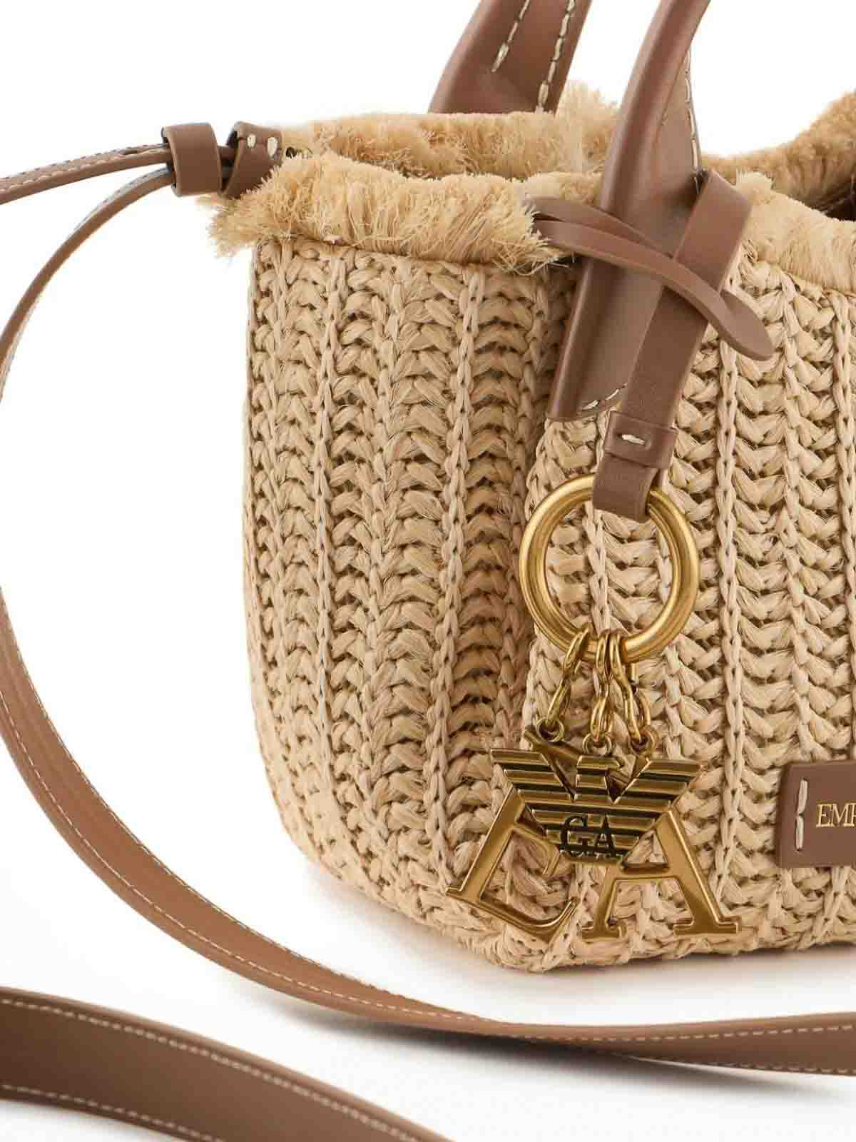 Emporio Armani Straw handbag - Beige - Women|Y3D278YWQ5D80016