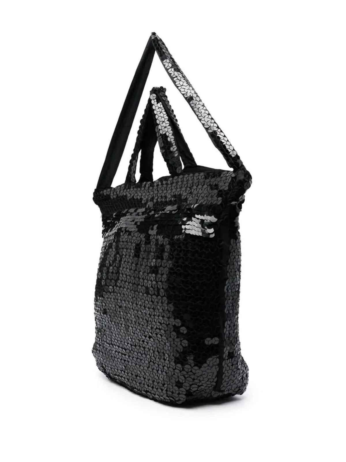 Shop P.a.r.o.s.h Sequined Satchel In Black