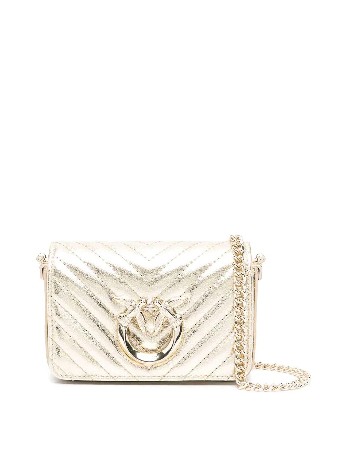 Shop Pinko Love Click Mini Bag In Silver