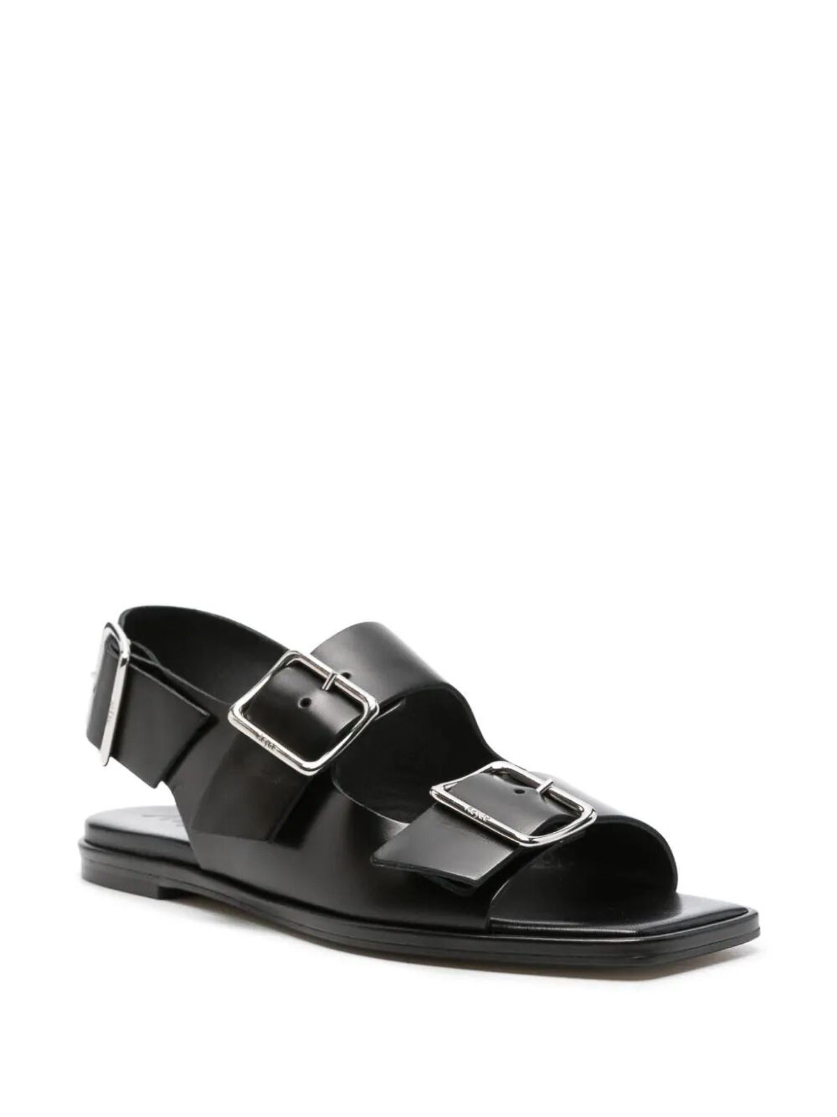 Shop Aeyde Tekla Leather Sandals In Black