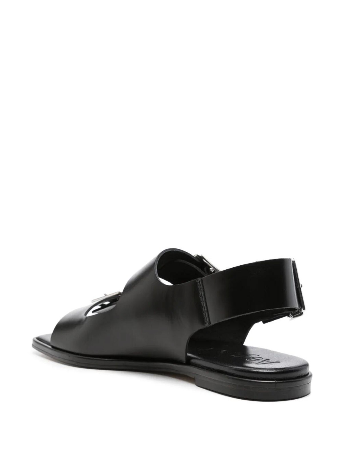 Shop Aeyde Tekla Leather Sandals In Black
