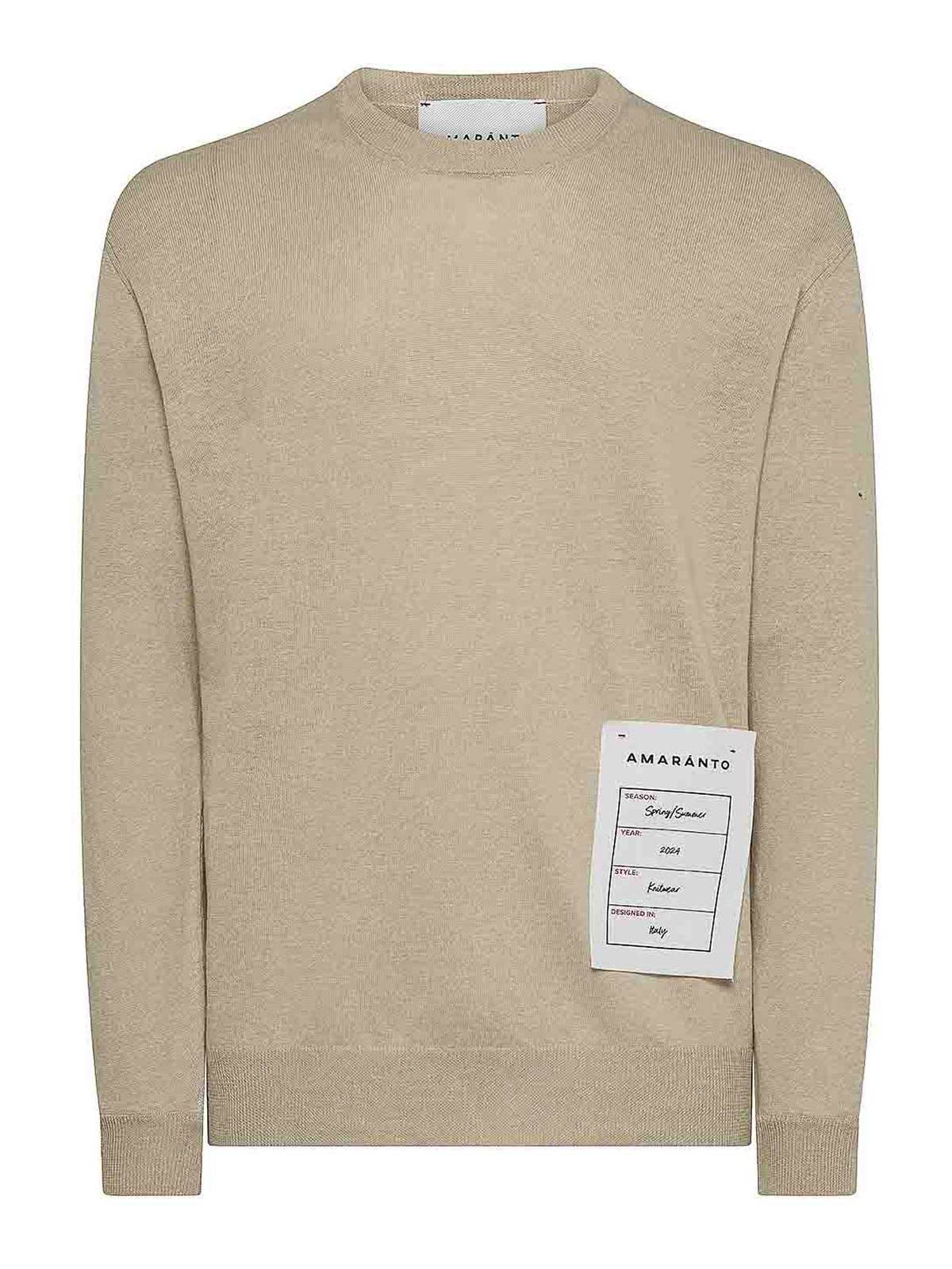 Shop Amaranto Label Detail Shirt In Beis