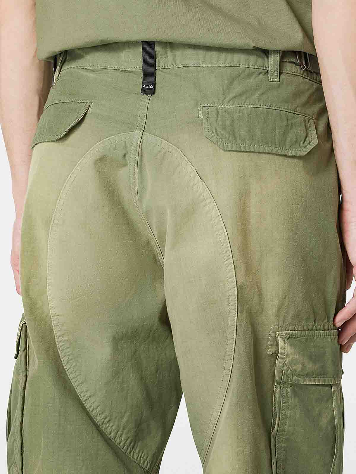 Shop Amish Double Cargo Trousers In Verde